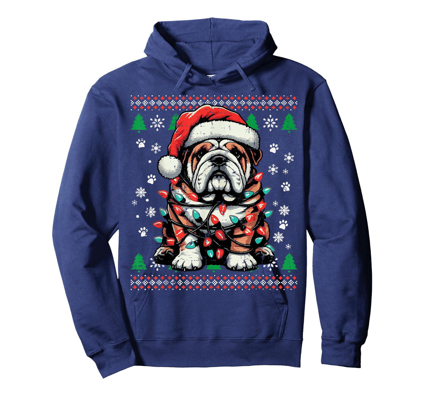 Christmas Dog English Bulldog Santa Ugly Xmas Men Women Kids T-Shirt