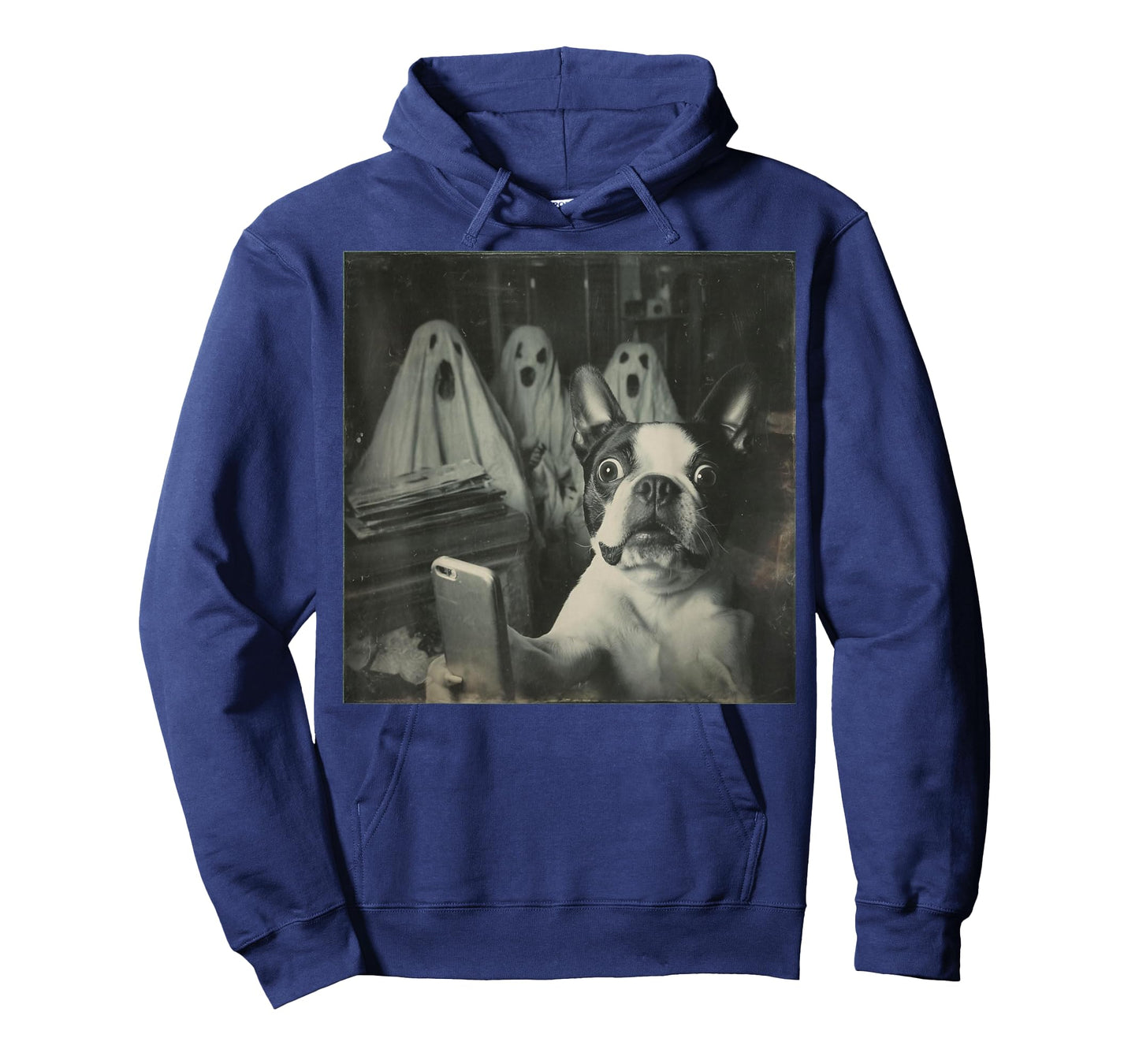 Funny Boston Terrier Selfie with Ghosts, Halloween Dog Lover T-Shirt