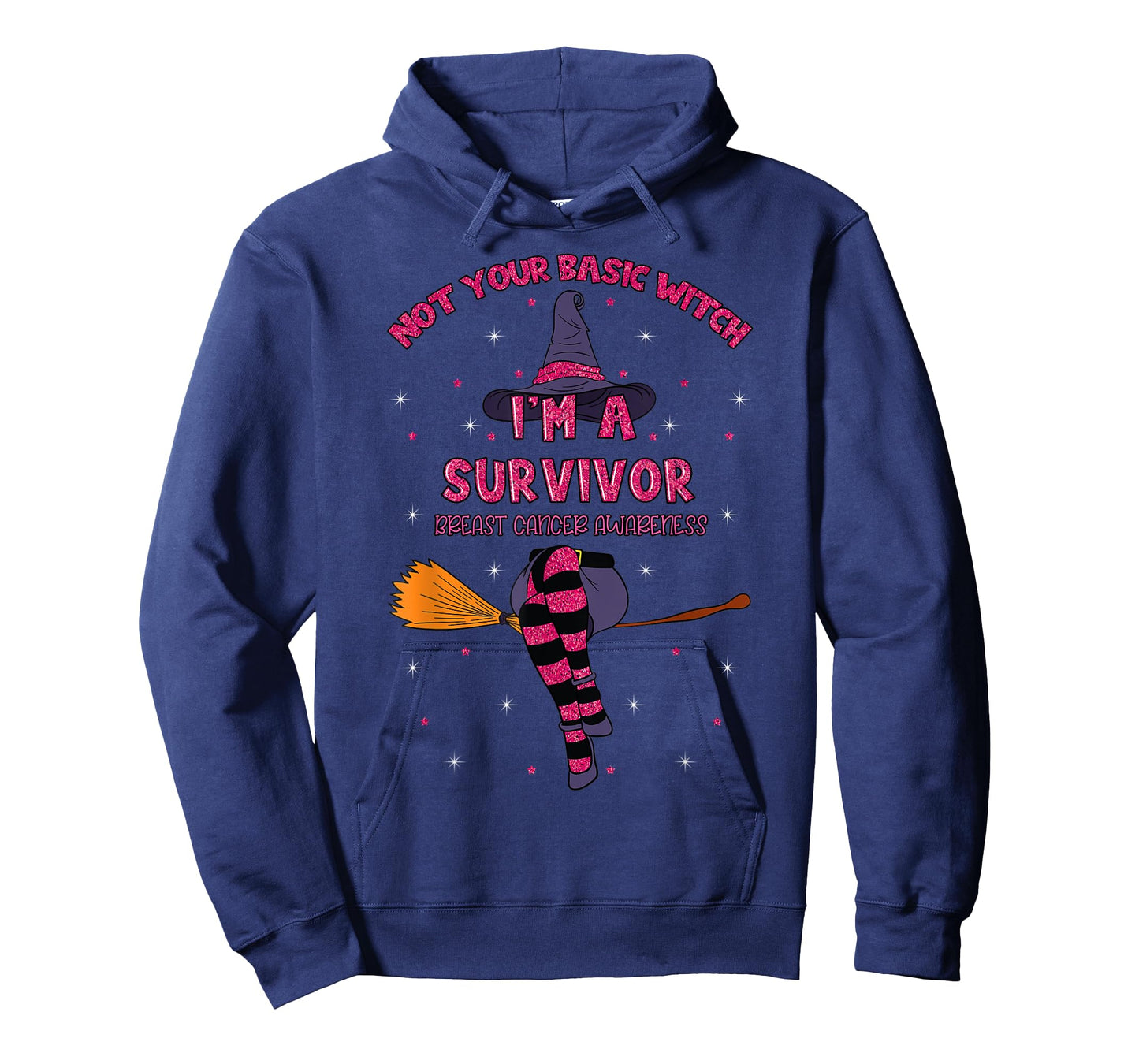 Halloween Witch Pink Awareness Ribbon Breast Cancer Survivor T-Shirt