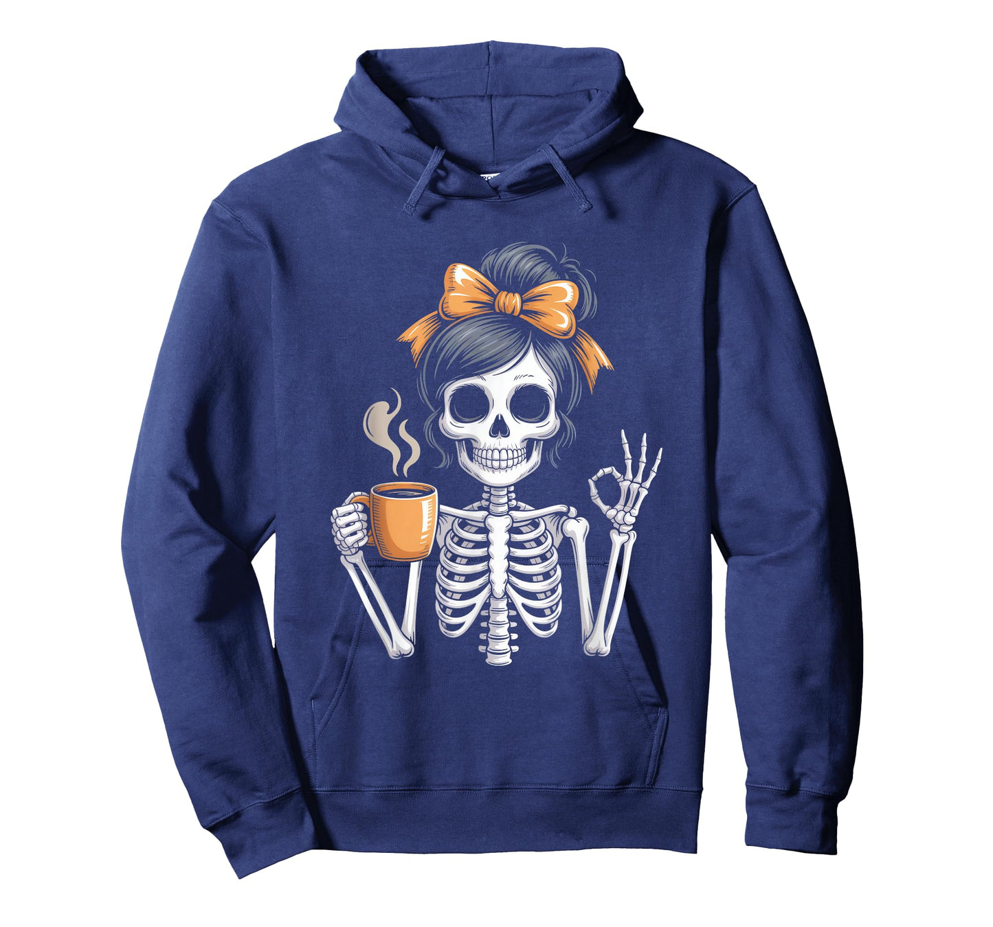 Halloween Skeleton Messy Bun Coffee Funny Costume Mom Women T-Shirt