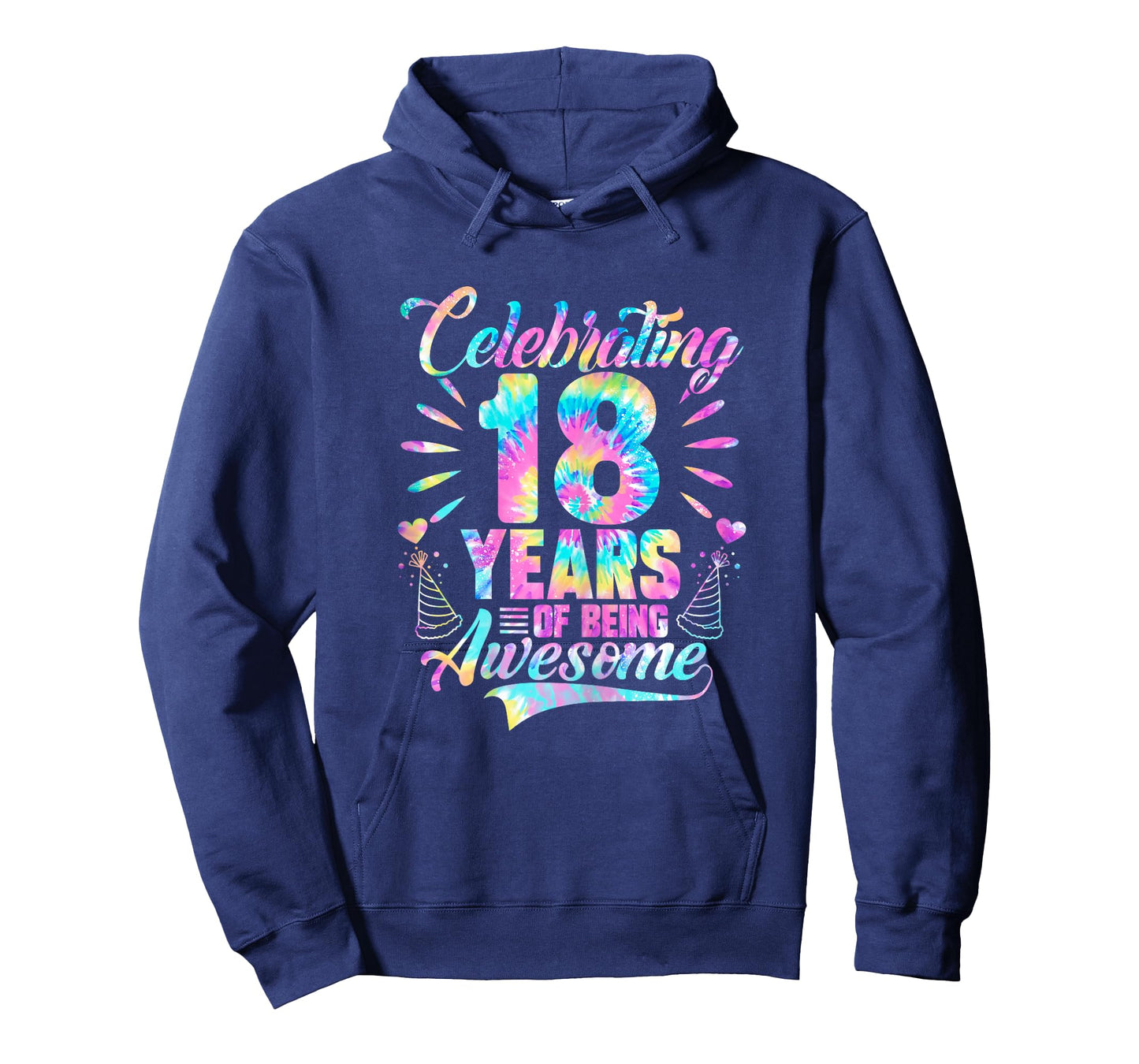 Celebrating 18 Year Of Being Awesome With Tie-dye Graphic T-Shirt