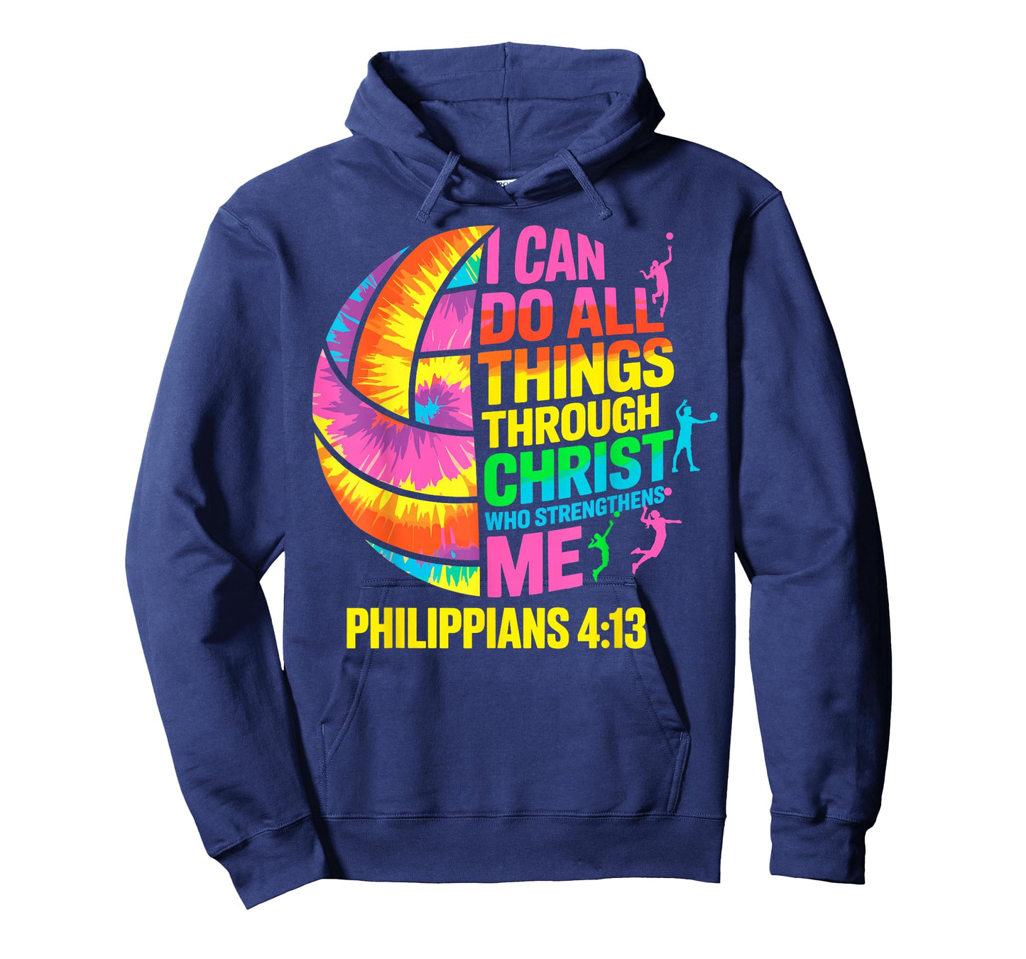 Volleyball Ball Tie Dye I Can Do All Things Through Christ T-Shirt
