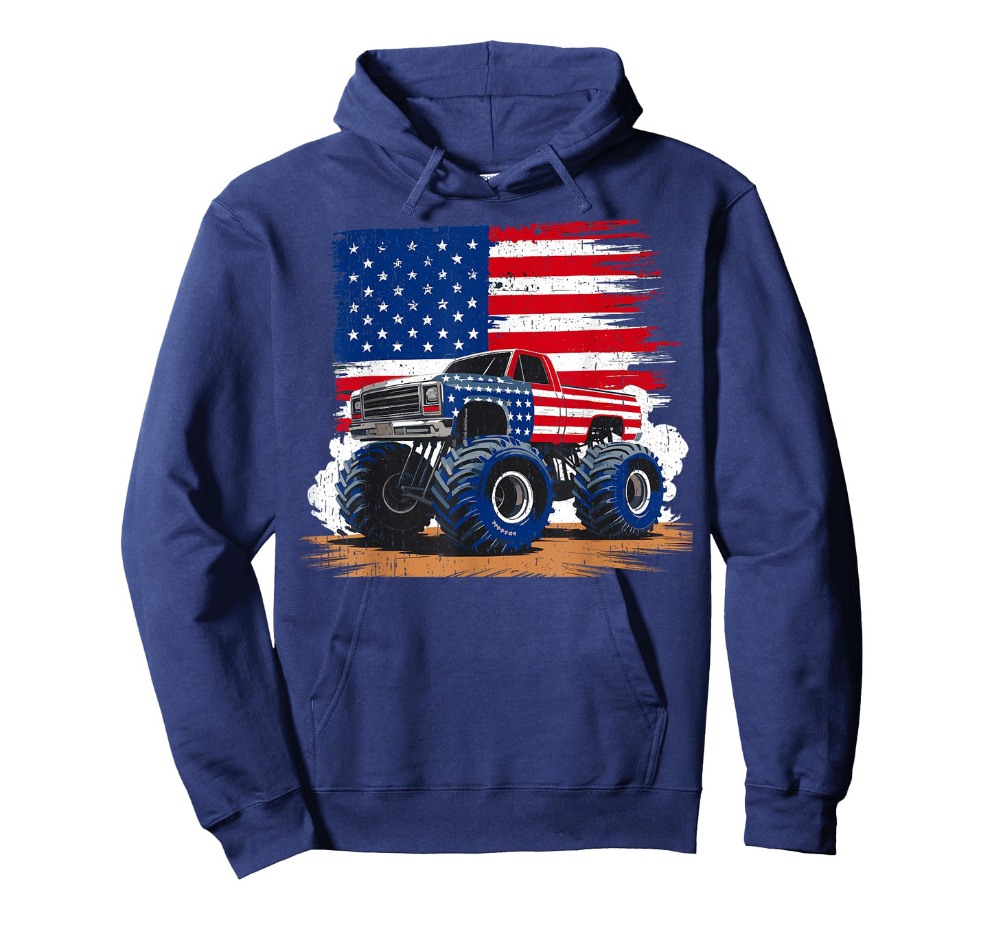 USA T Shirt Monster Truck USA Flag American Retro T-Shirt