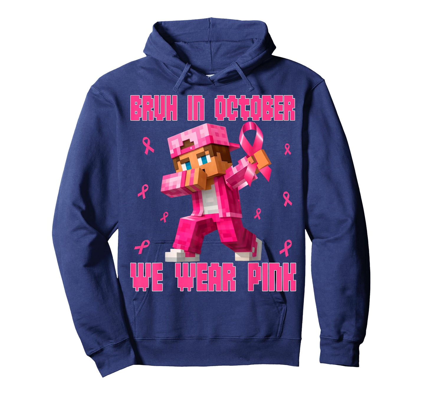 Breast Cancer Shirt Kids Boys Bruh in October We Wear Pink T-Shirt