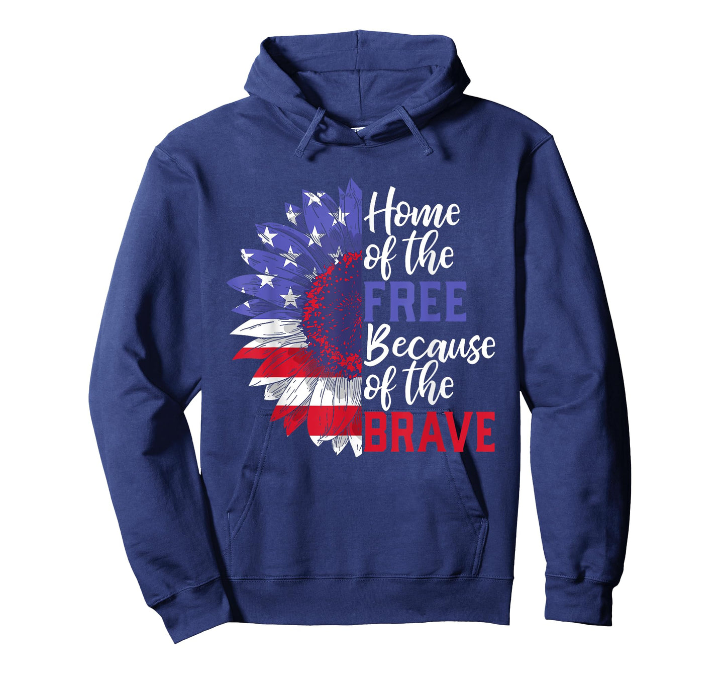 Home of The Free Because of The Brave Sunflower 4th of July T-Shirt