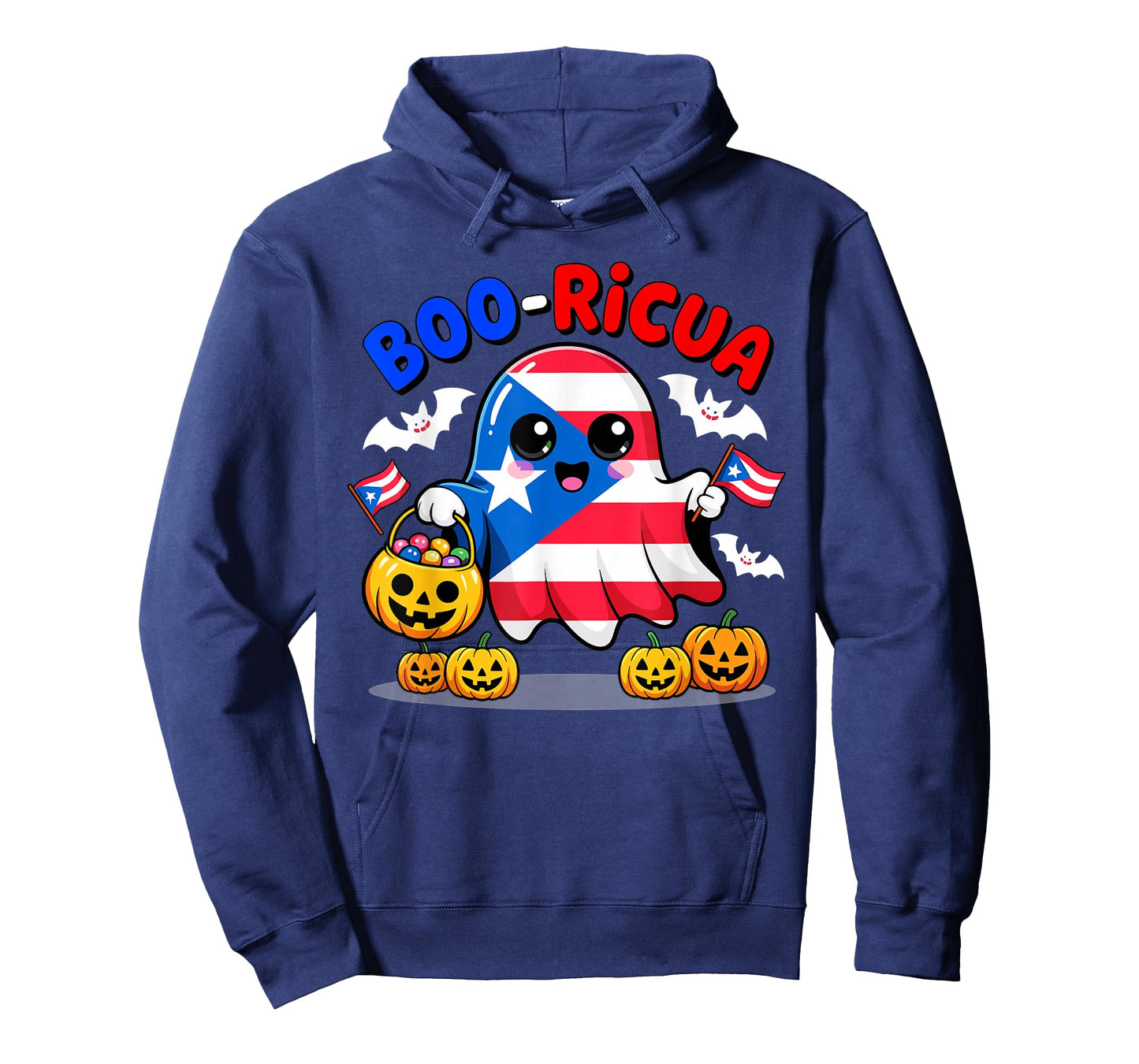 Boo Ricua Puerto Rico Flag Funny Ghost Halloween Costume T-Shirt