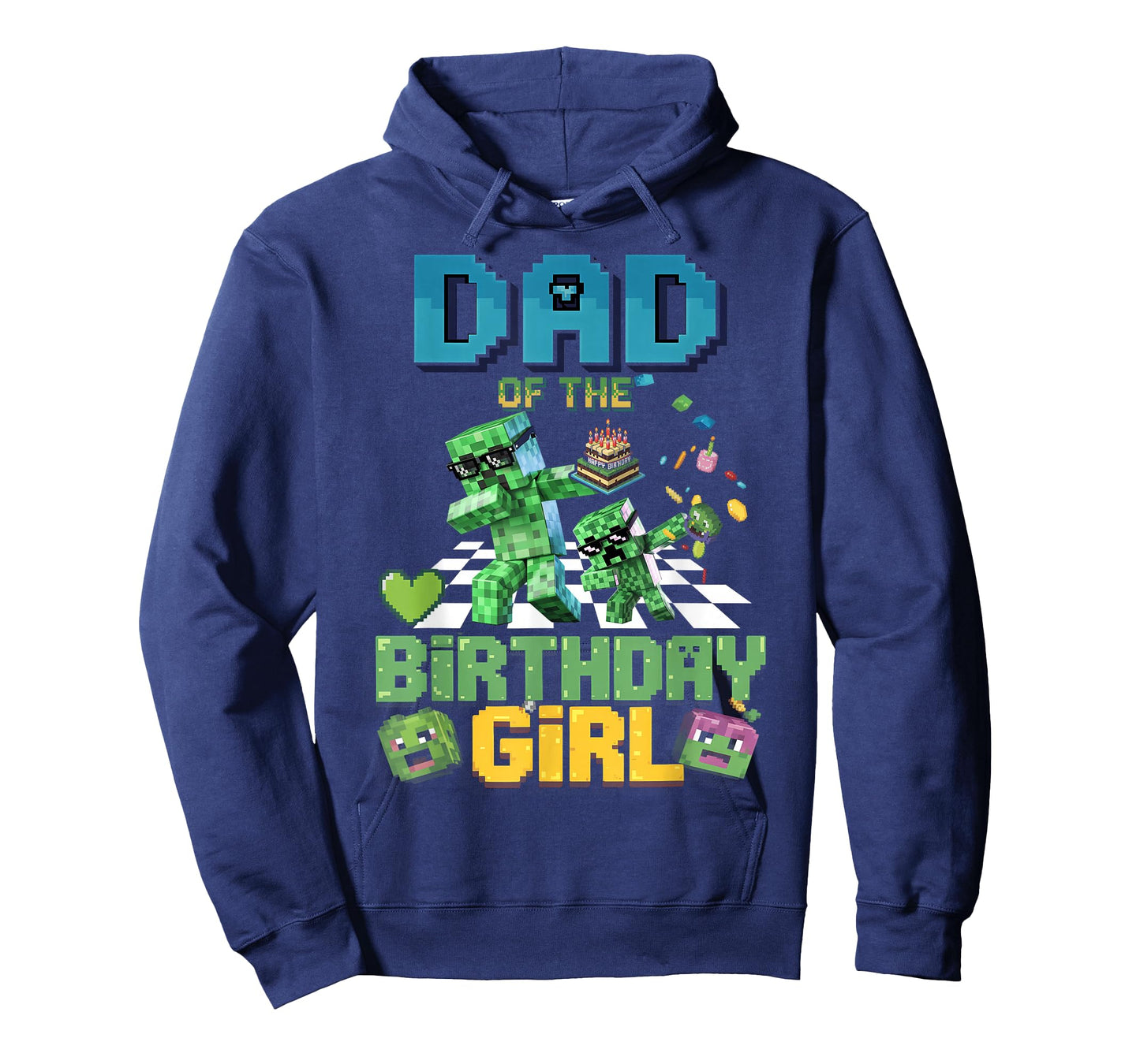 Dad of the Birthday Girl Funny Video Game Pixel T-Shirt