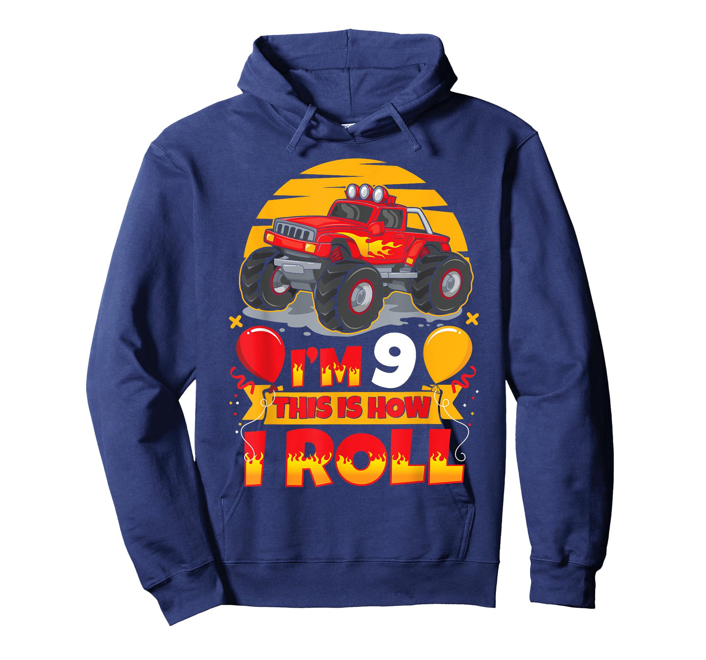 Hot Wheels Birthday I'm 9 This Is How I Roll Monster Truck T-Shirt
