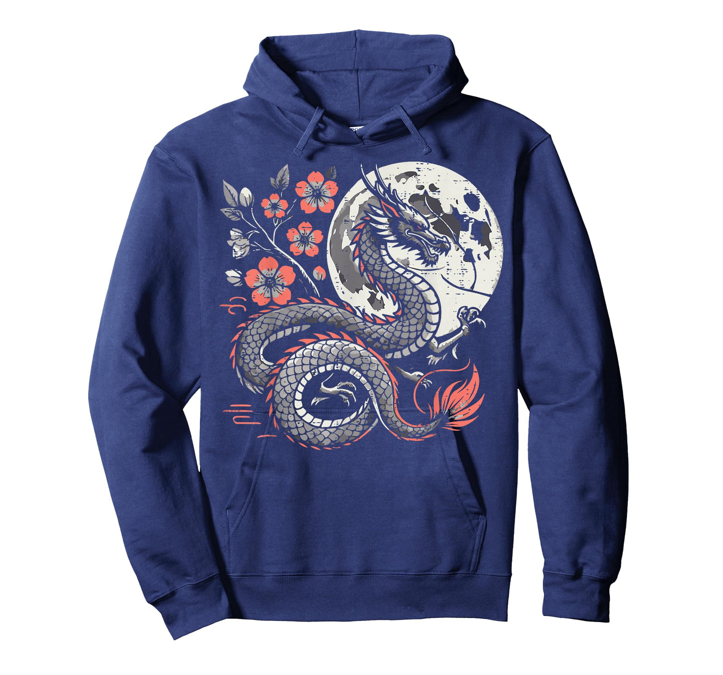 Japanese Dragon Sakura Moon Cherry Blossom Men Women Kids T-Shirt