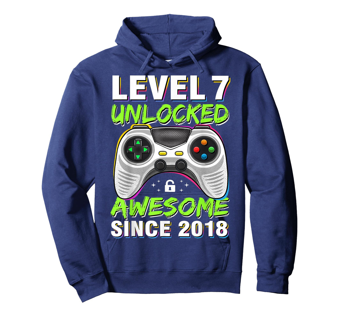 Level 7 Unlocked Awesome Since 2018 7th Birthday Gaming Boys T-Shirt
