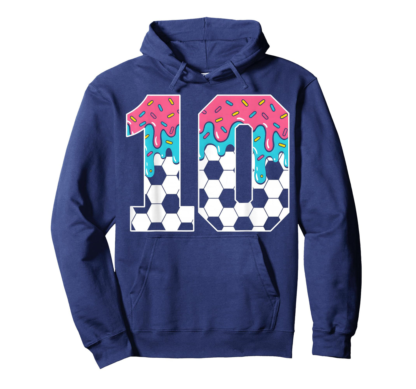 Soccer 10 Year Old Ice Cream Drip Youth 10th Birthday Boy 10 T-Shirt