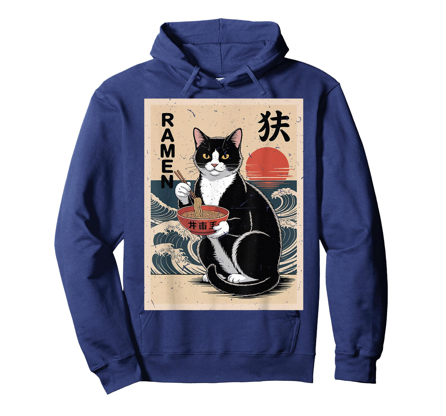 Tuxedo Cat Eating Ramen Kawaii Funny Cat Lover Gift Men Dad T-Shirt