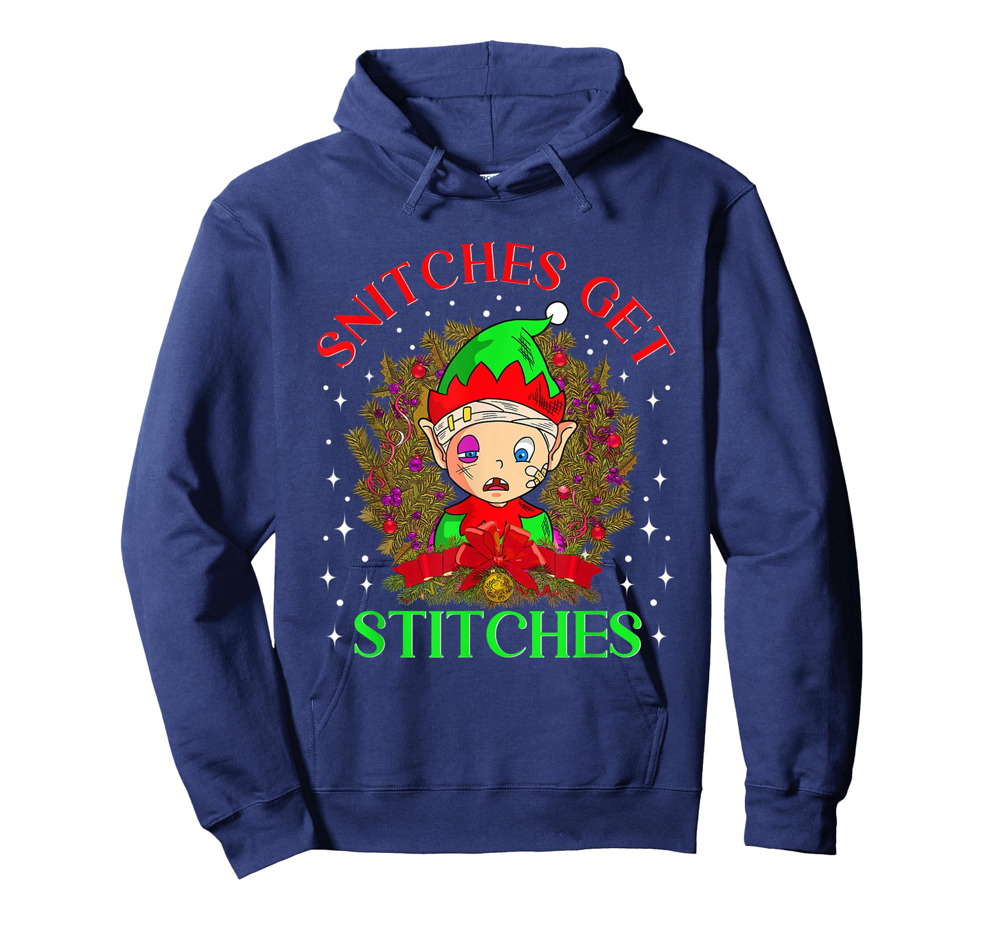 Stiches Get Licks Funny Elf Christmas T-Shirt