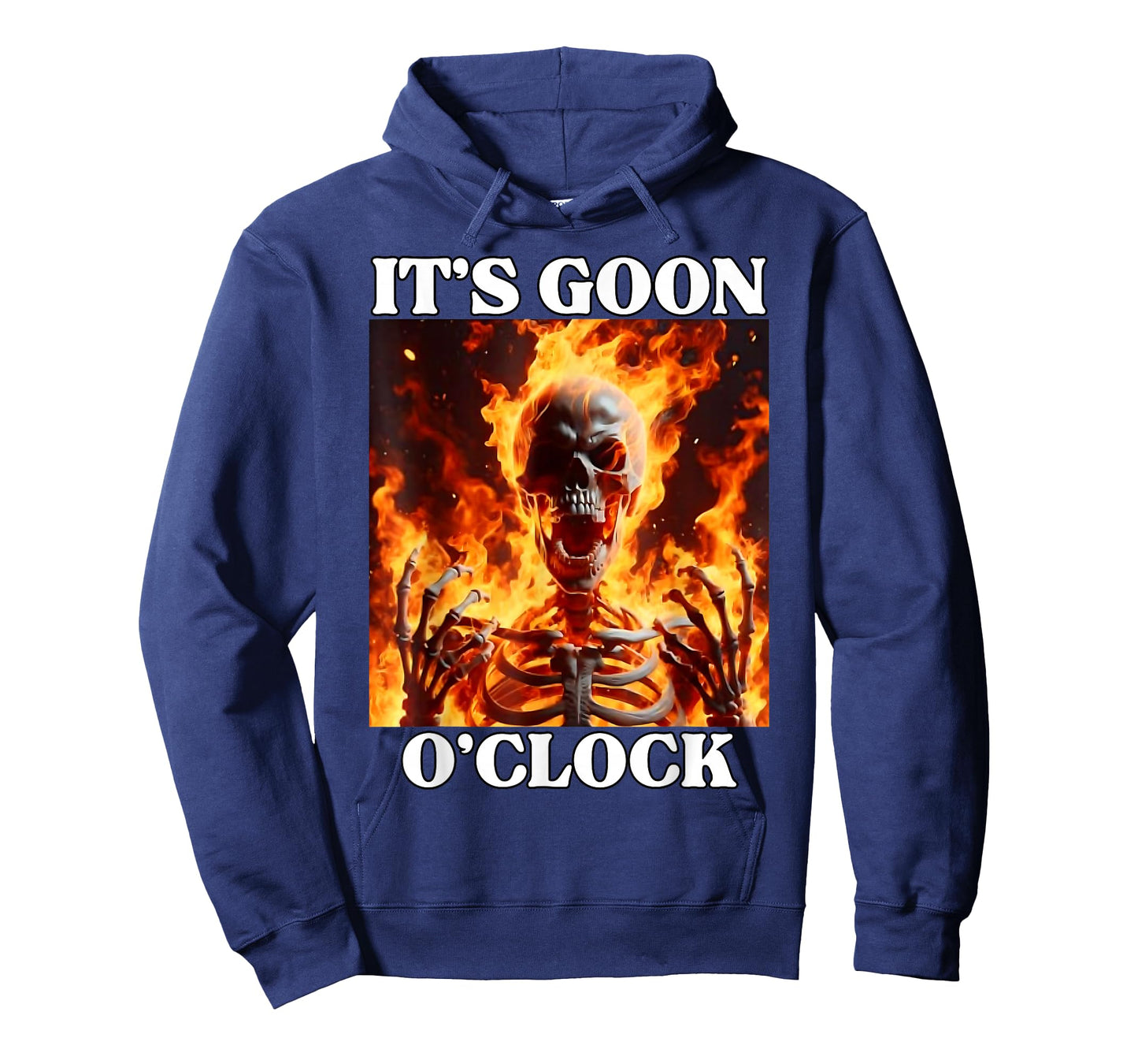 Gooning O'clock Funny Cringe Hard Skeleton Meme Flames T-Shirt