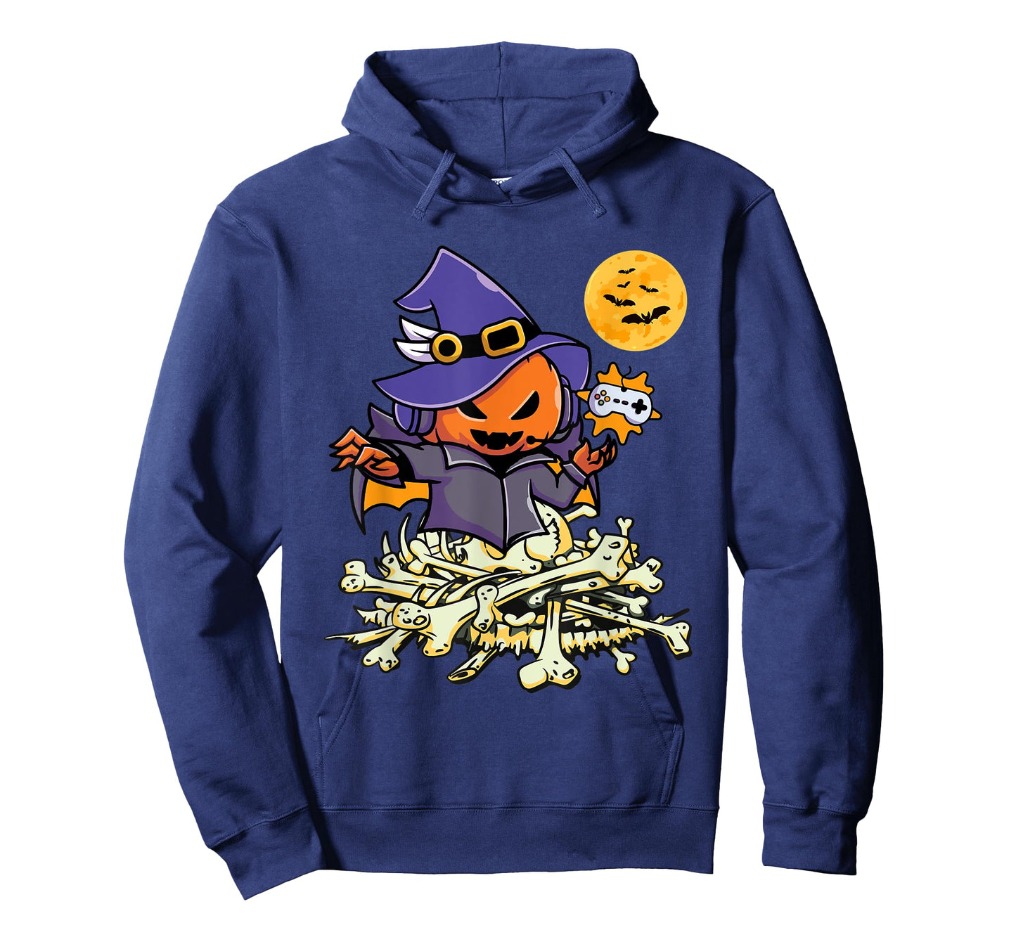 Halloween Pumpkin Gamer Ghost Wizard Boys Kids Teens Gaming T-Shirt