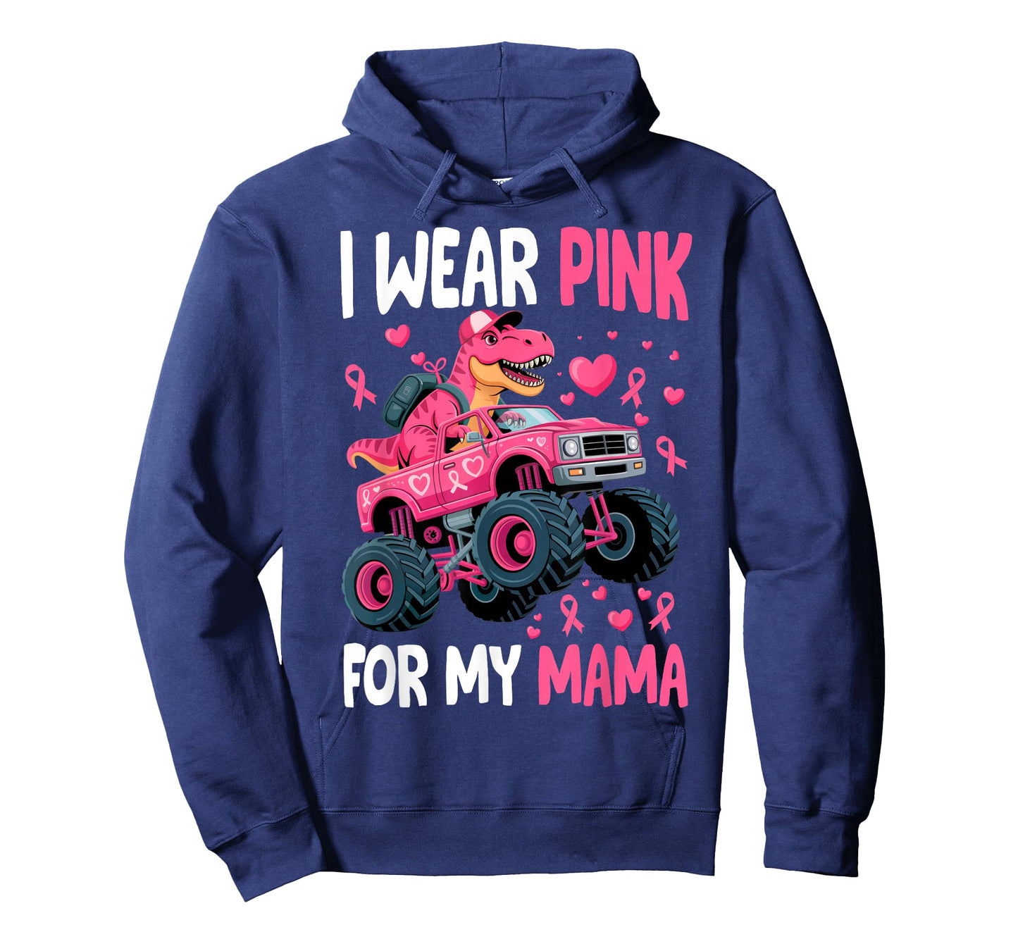 I Wear Pink for My Mama Breast Cancer Monster Truck Boy Kids T-Shirt