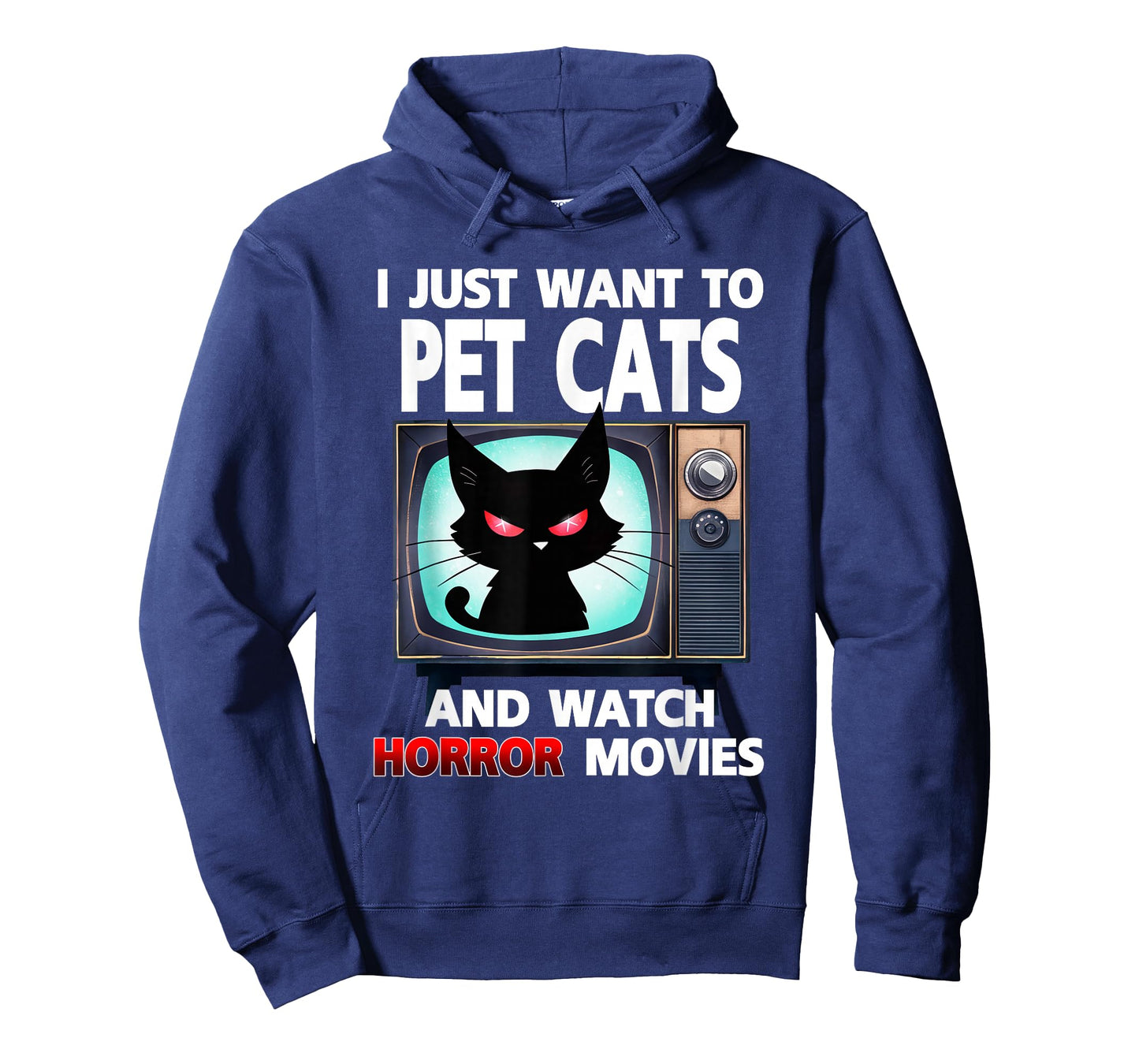 I Just Want To Pet Cats And Watch Horror Movies Halloween T-Shirt