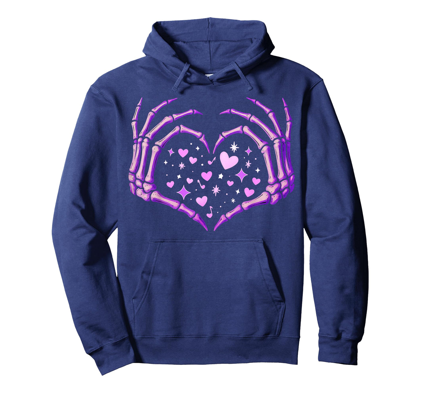 Skeleton Hands Heart Sign Retro Halloween Costume Women Girl T-Shirt