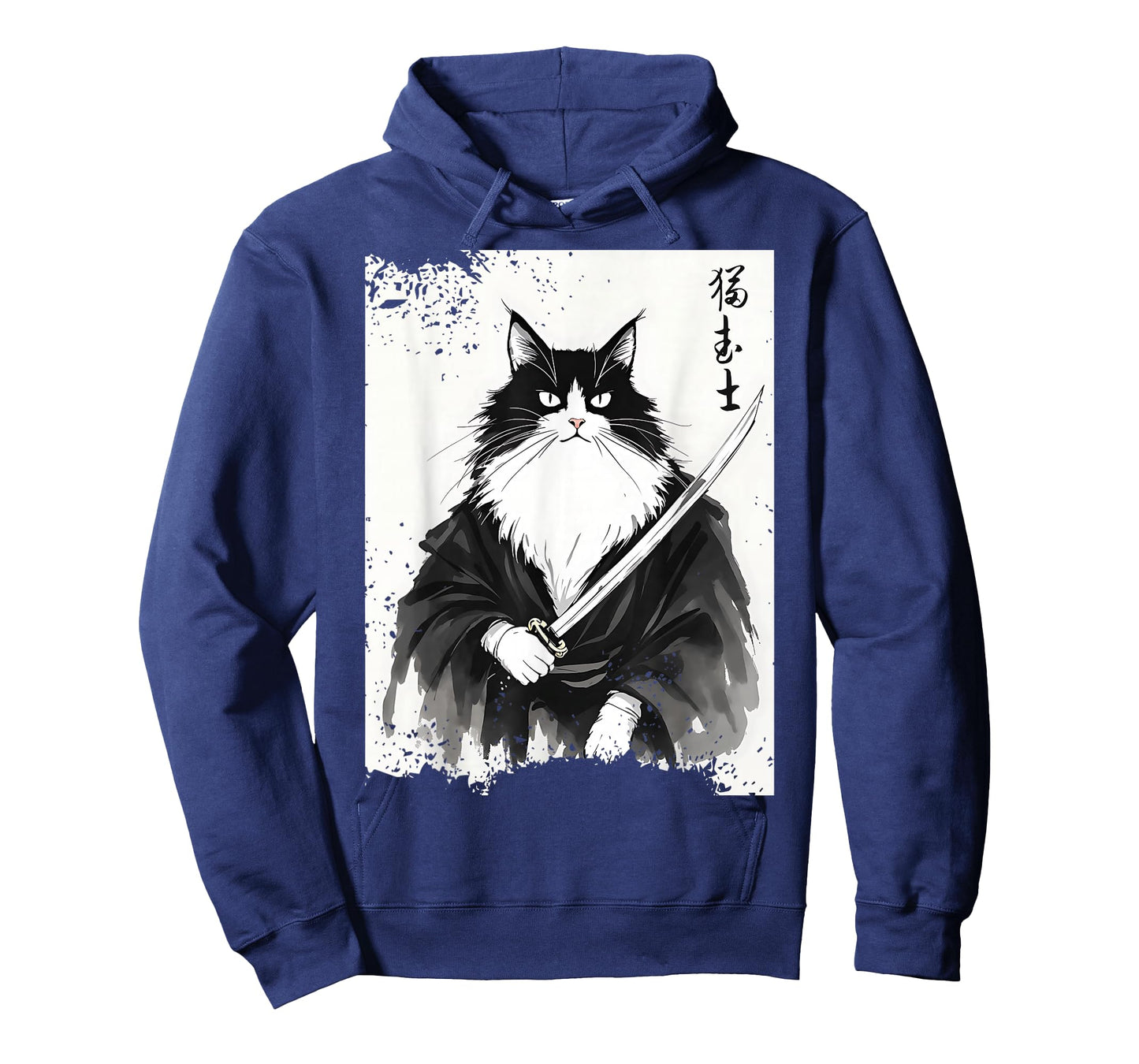 Fierce Samurai Cat Japanese Ukiyo-e Art Anime Warrior Design T-Shirt