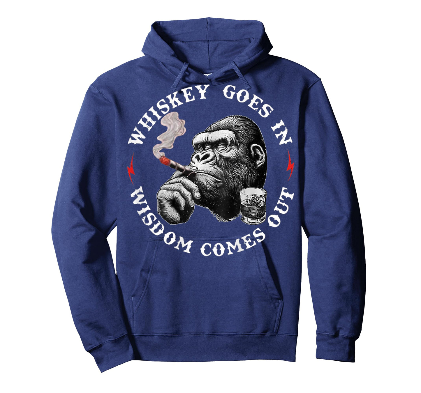 Whiskey Goes in Wisdom Comes Out Funny Monkey T-Shirt