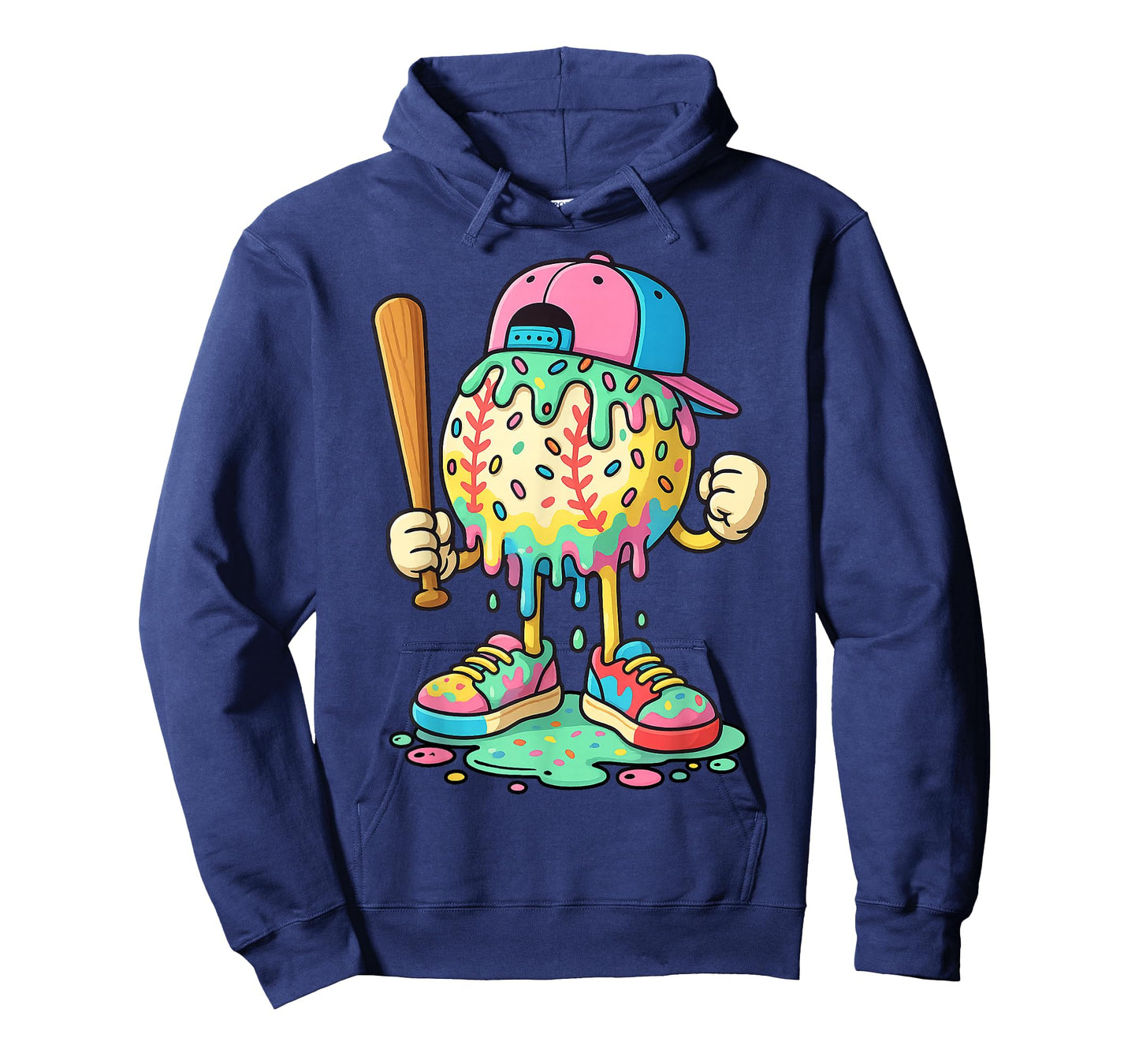 Baseball Drip for Boys Ice Cream Drip Baseball Sport T-Shirt