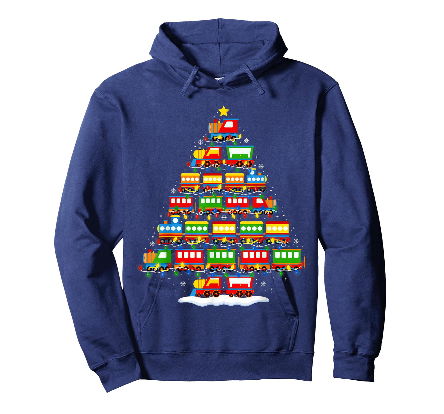 Train Christmas Tree Lights Boys Kids Funny Xmas Pajamas T-Shirt