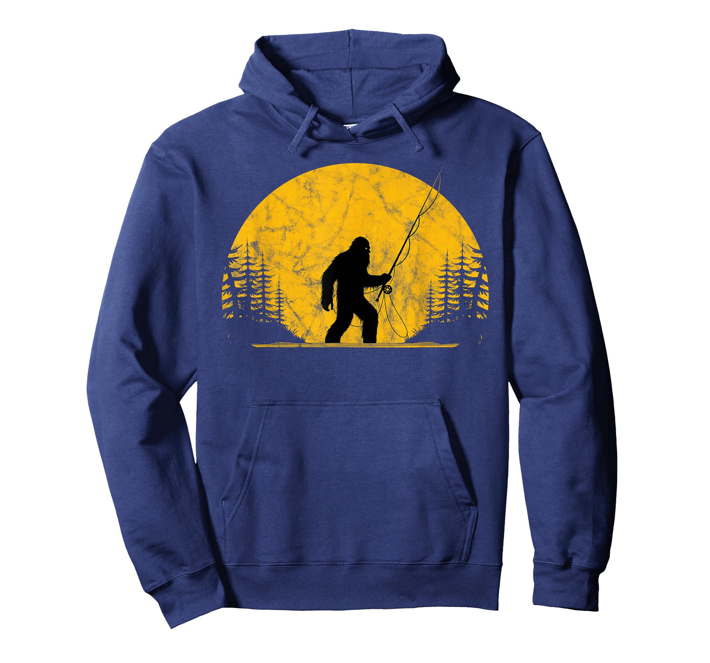 Sasquatch Fly Fishing Vintage Trout Fisherman Funny T-Shirt