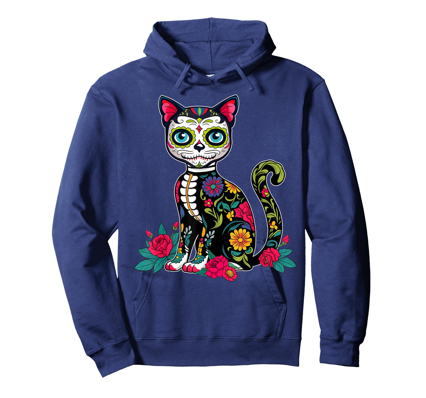 Sugar Skull Cat Dia De Muertos Day Of Dead Halloween Mexican T-Shirt