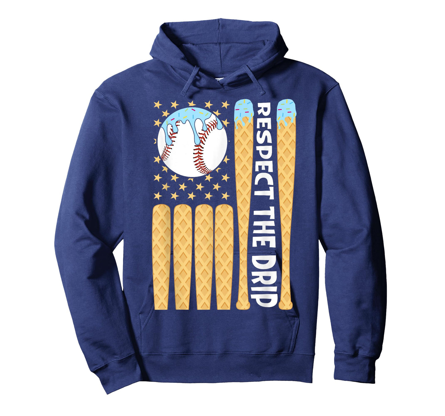 Baseball Drip Boys Ice Cream American Flag Respect The Drip T-Shirt