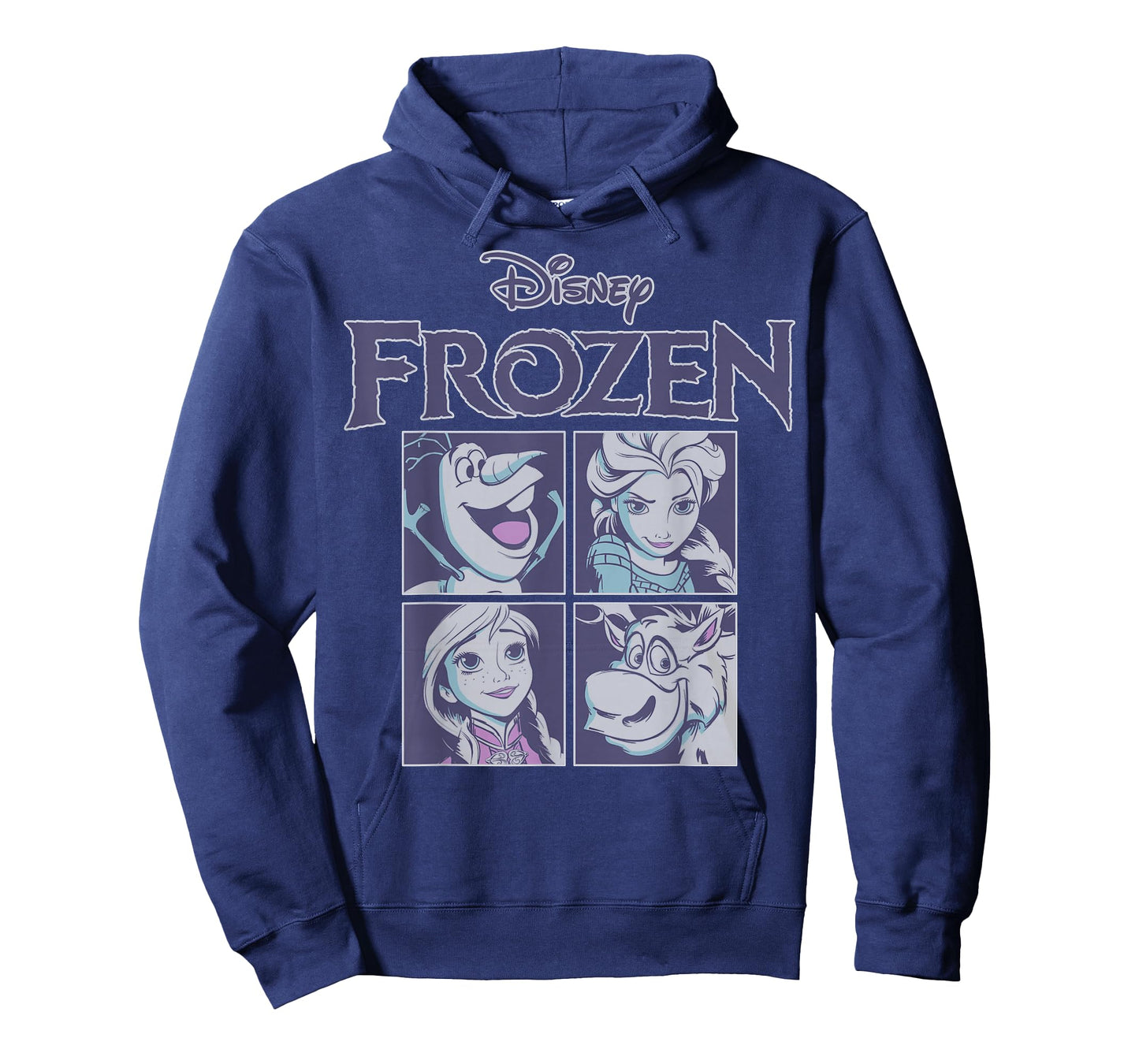 Disney Frozen Blue Hue Character Portrait Grid Panels T-Shirt Small