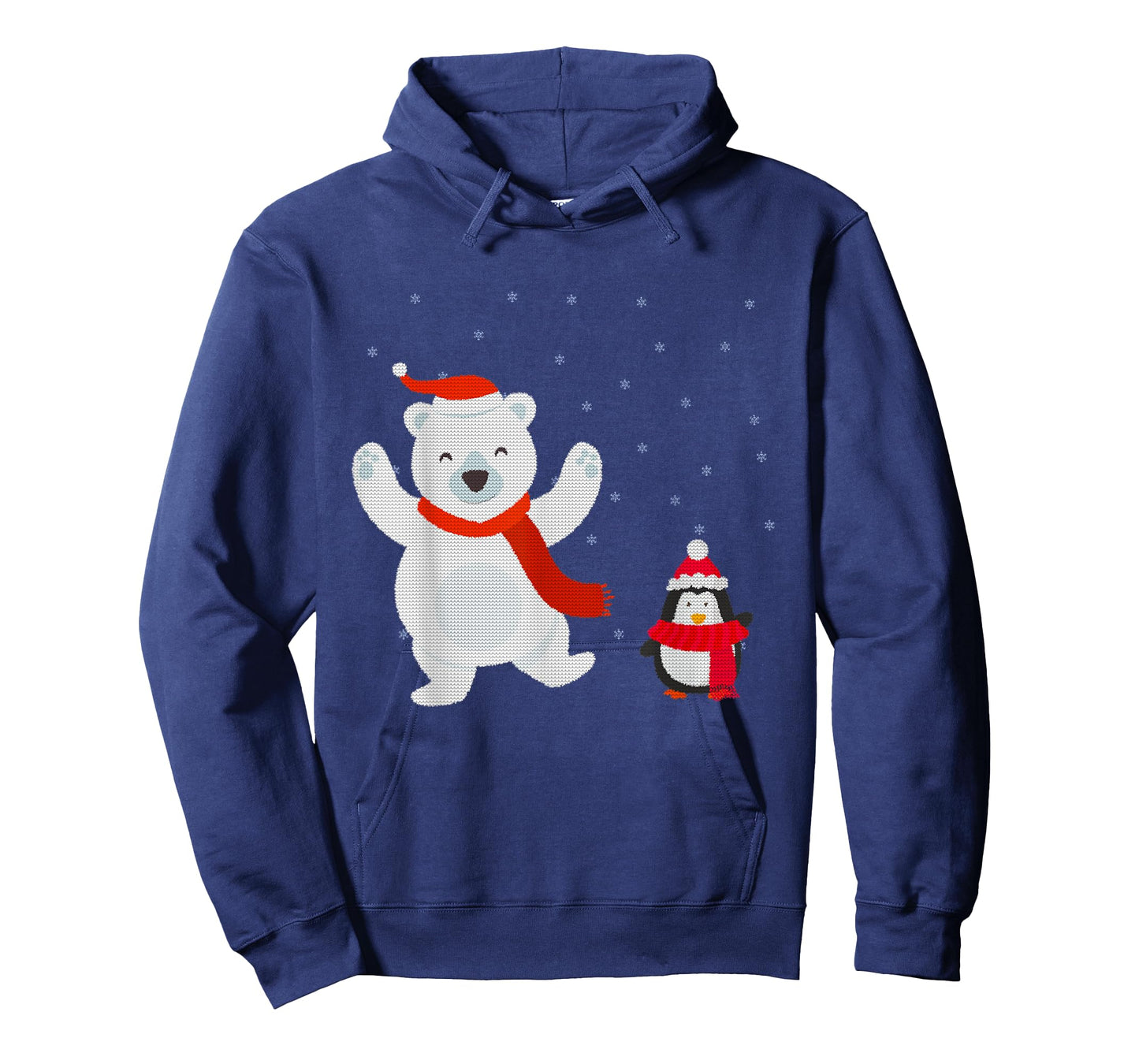 Polar Bear and Penguin Celebrating Christmas T-Shirt Uni