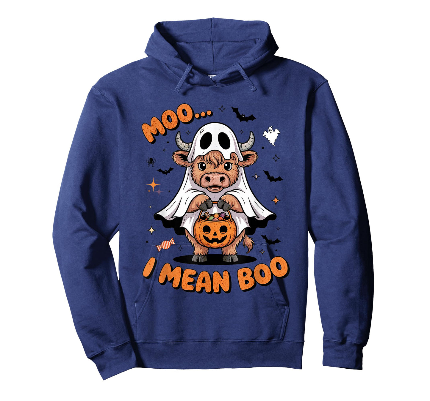 Moo I Mean Boo Ghost Highland Cow Lovers Cute Halloween Men T-Shirt