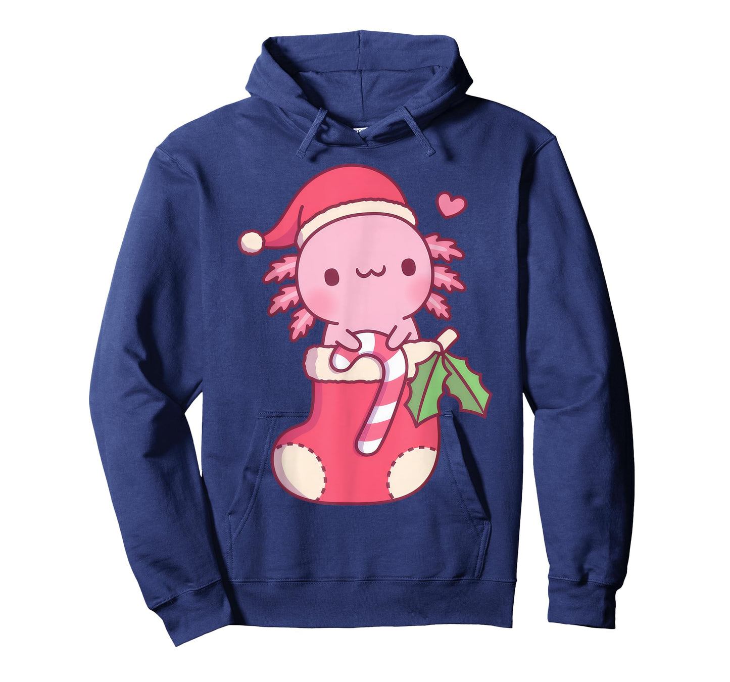Cute Axolotl Holding Candy Cane In A Christmas Stocking Kids T-Shirt