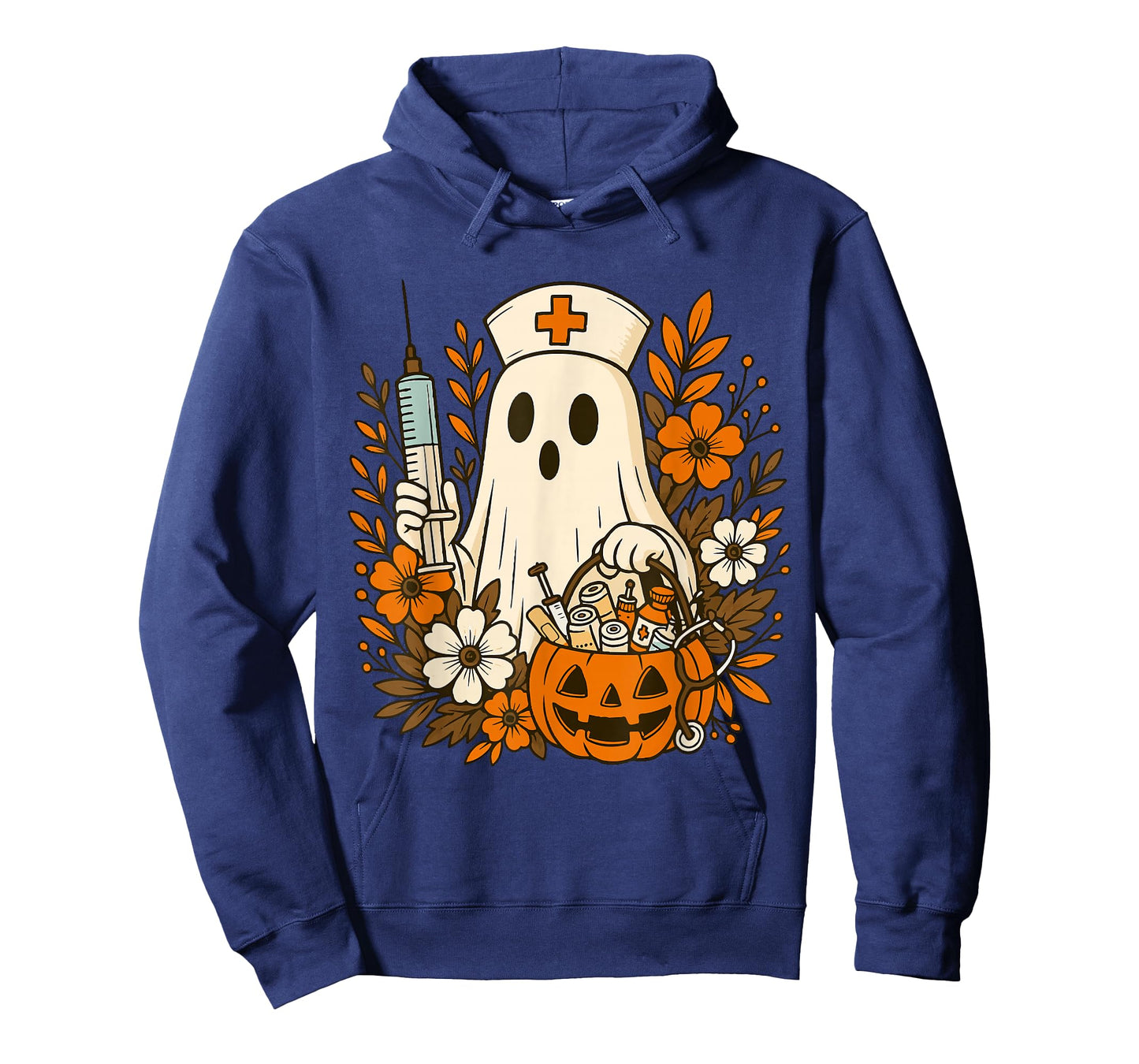 Nurse Ghost Pumpkin Halloween Autumn Nurse Halloween T-Shirt