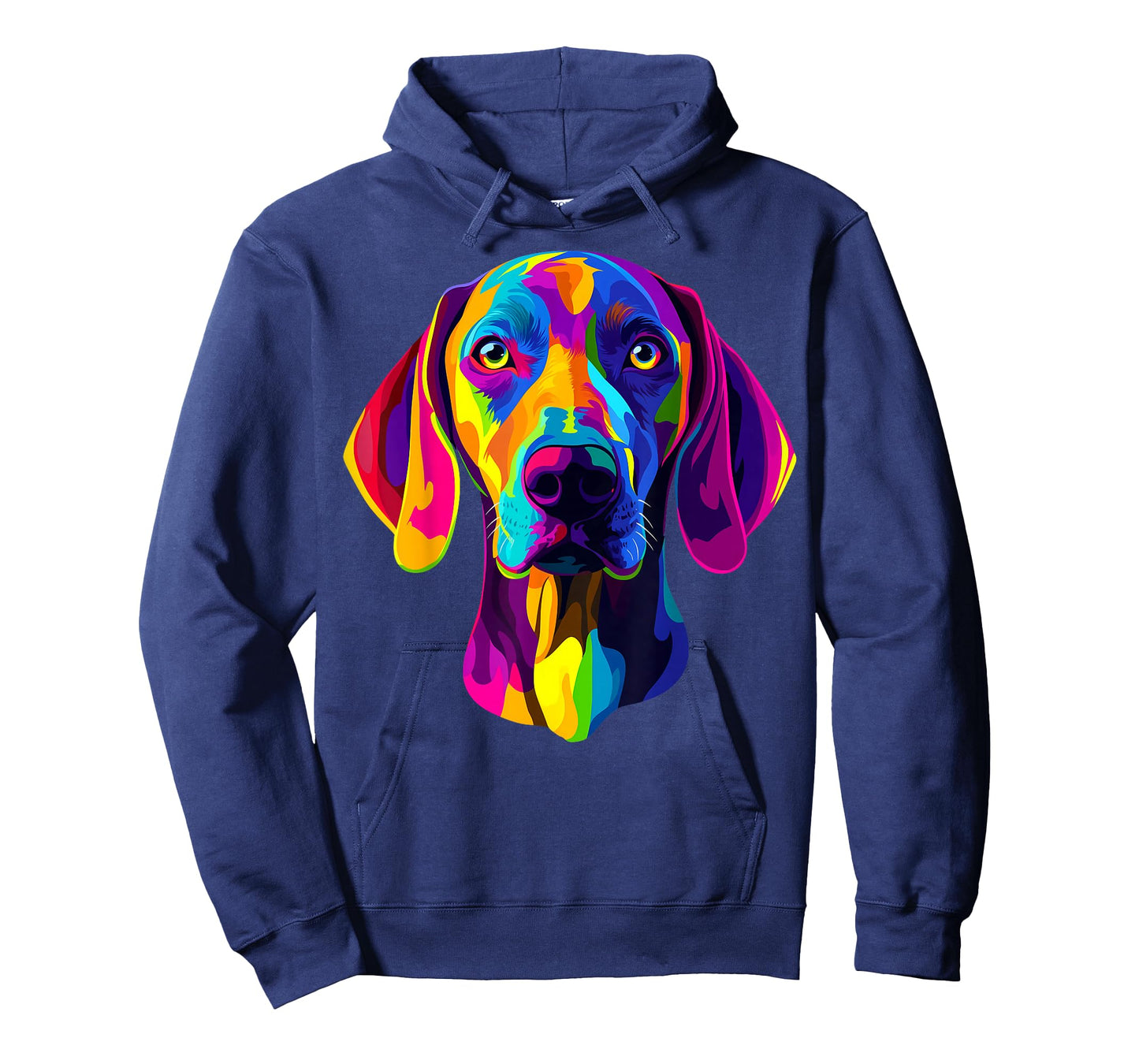 Colorful Weimaraner Face Rainbow Dog Lover Men Women Black T-Shirt