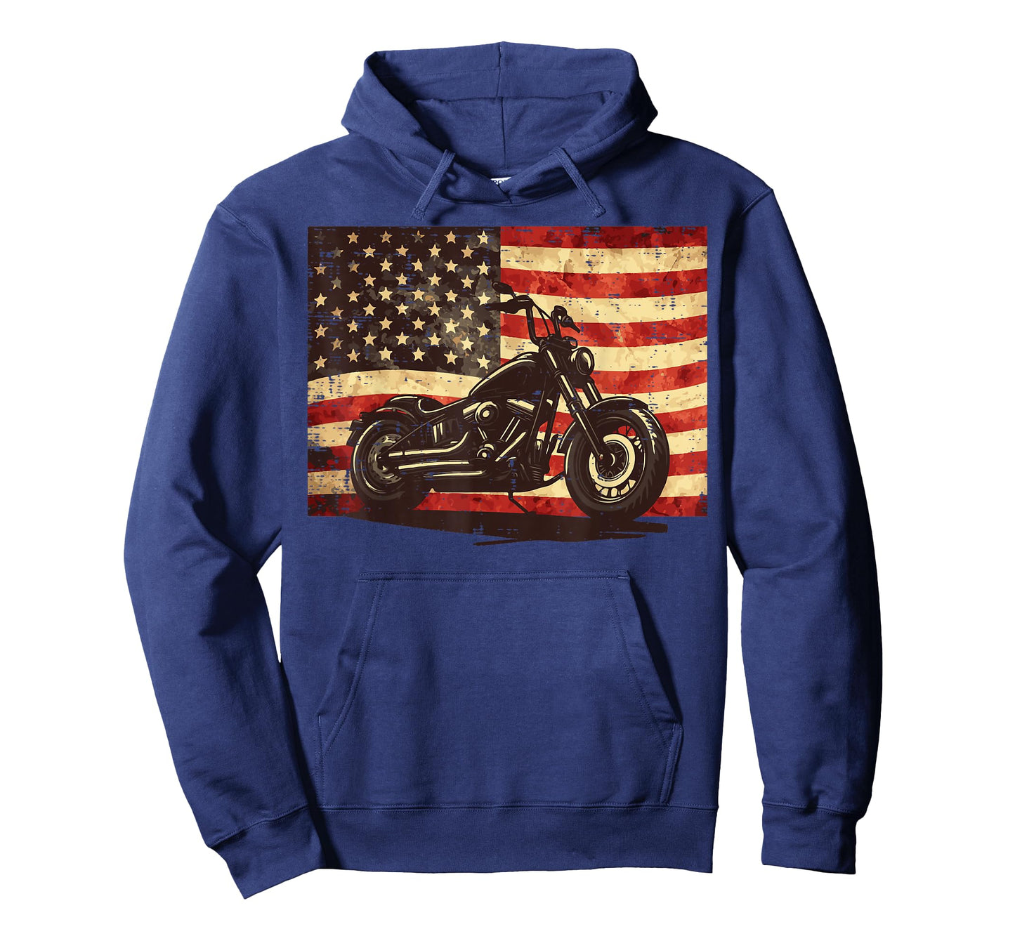 Motorcycle US Flag Vintage Patriot Biker Men Boys Kids Women T-Shirt