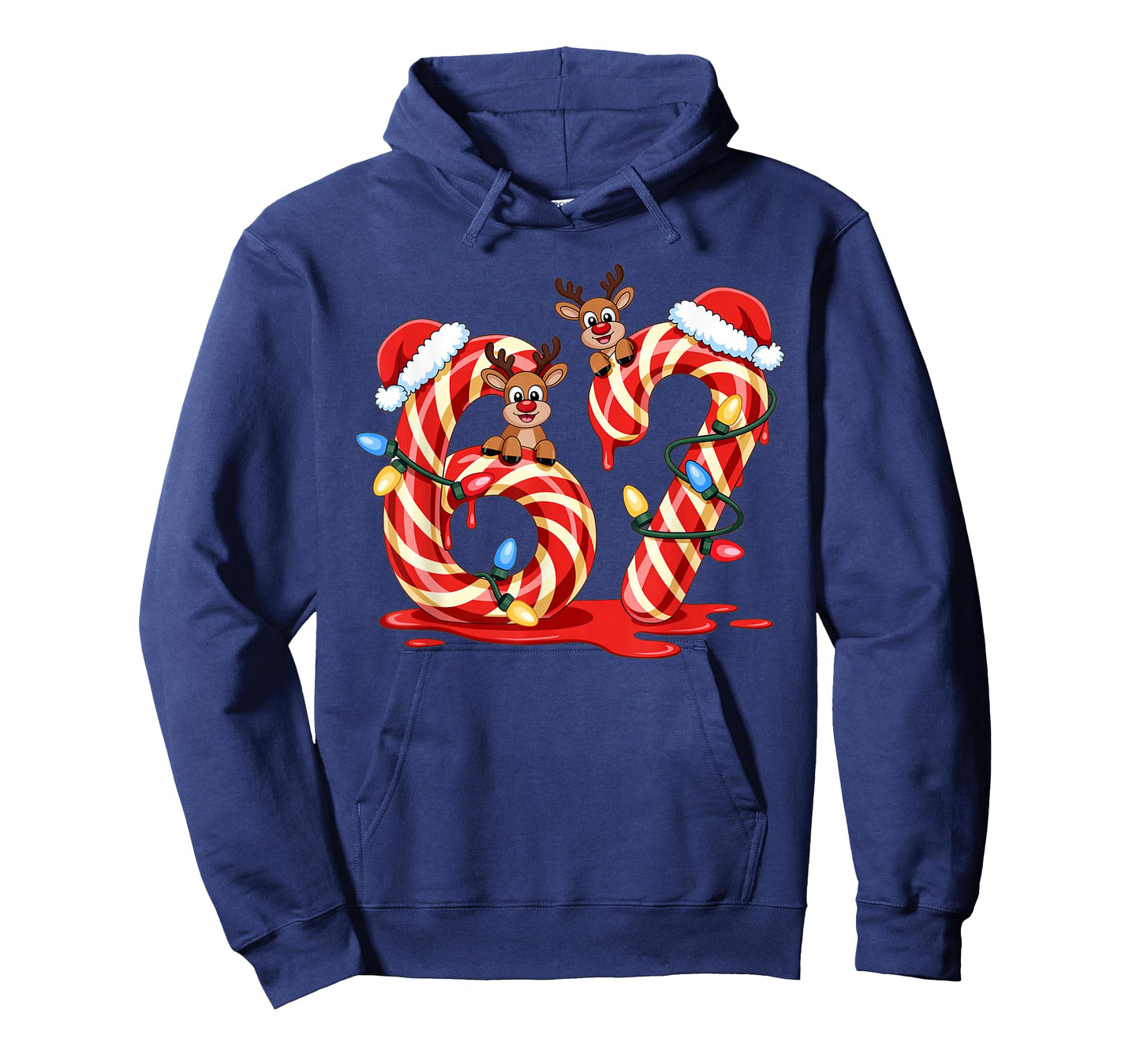 Melting Candy Cane 67 Christmas Design Santa Hat Holiday T-Shirt