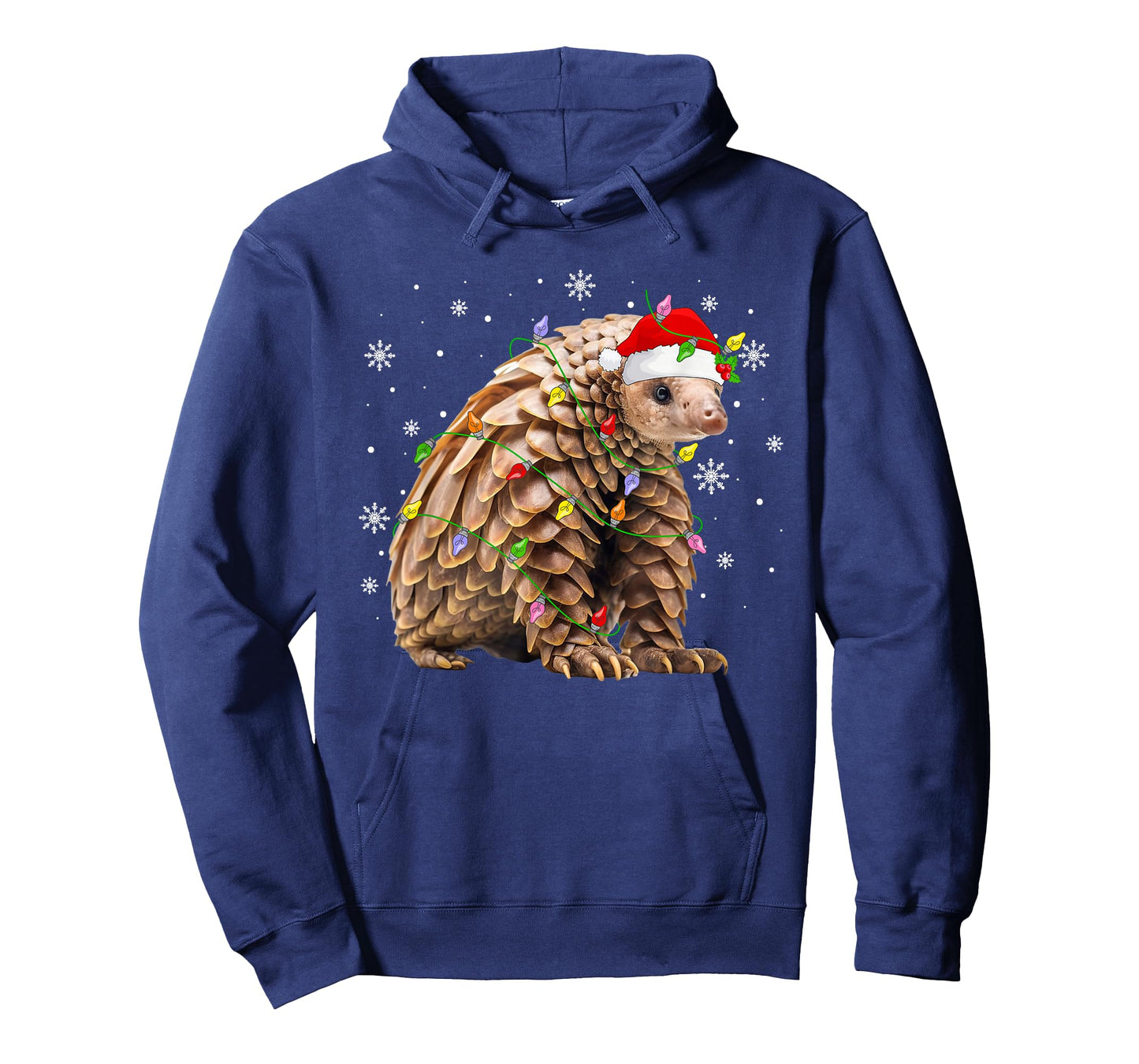 Pangolin Christmas Lights Funny Santa Hat Animal Lover Xmas T-Shirt