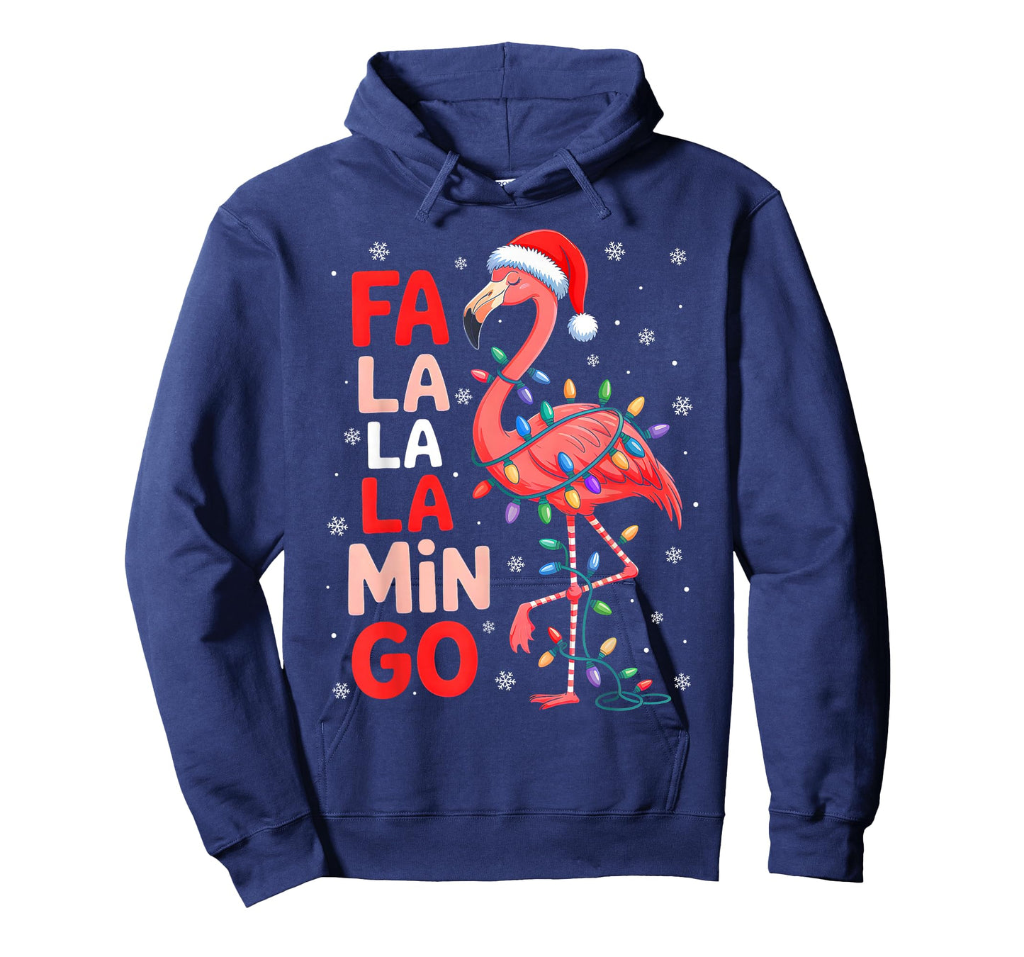 FA La La La Mingo Flamingo Christmas Lights Xmas Pajamas T-Shirt