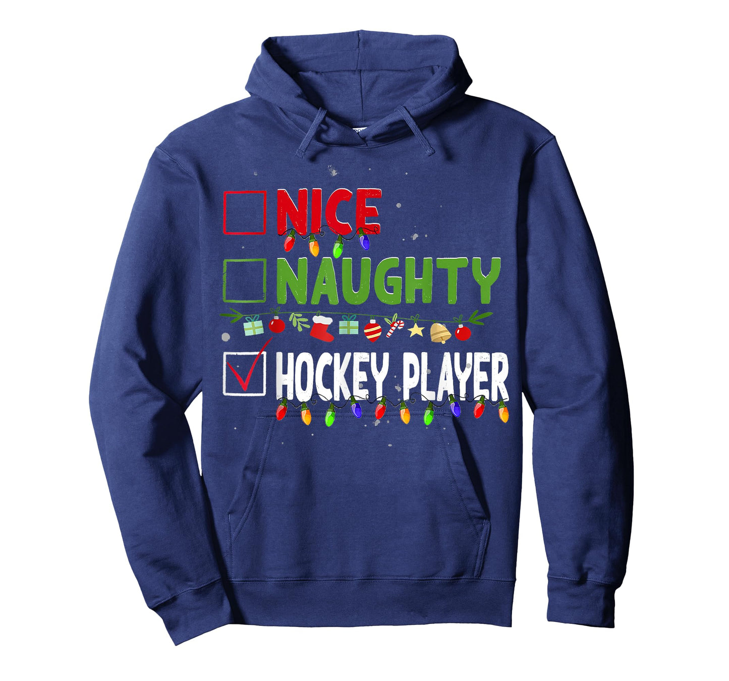 Nice Naughty Hockey Player Family Xmas Pajama Christmas List T-Shirt