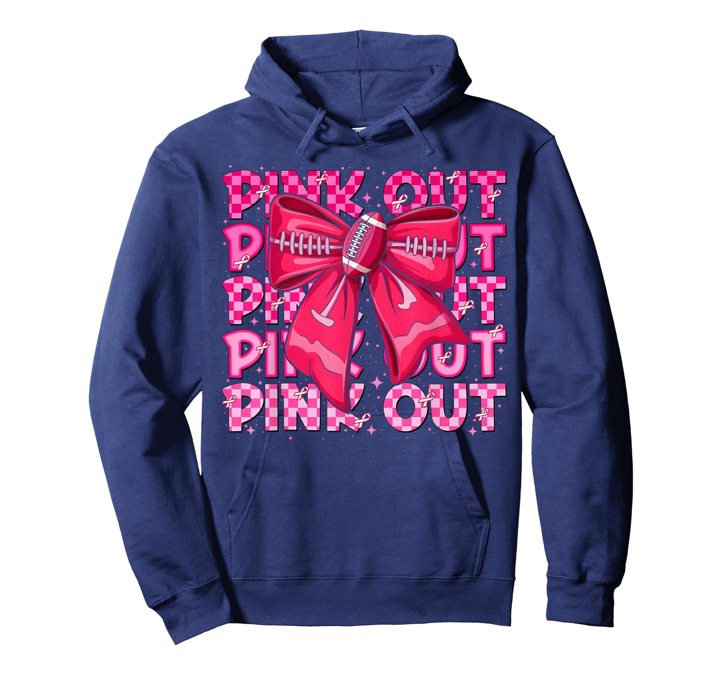 Pink Out Football Team Breast Cancer Awareness Coquette Bow T-Shirt
