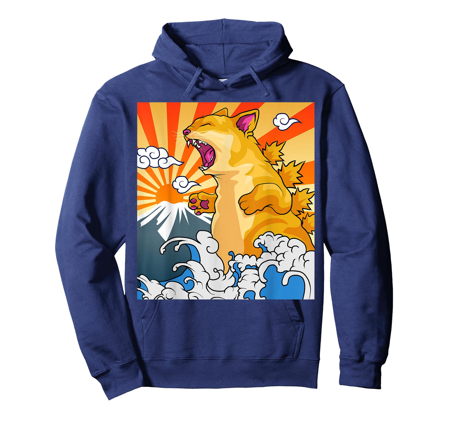 Catzilla Vintage Kawaii Cute Cat Art Japanese Sunset T-Shirt
