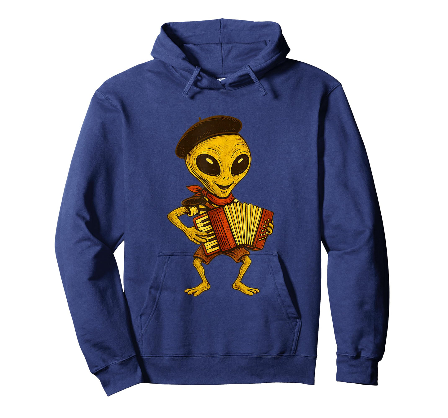 Funny Alien Playing Accordion French Alien UFO Sci-Fi Lover T-Shirt