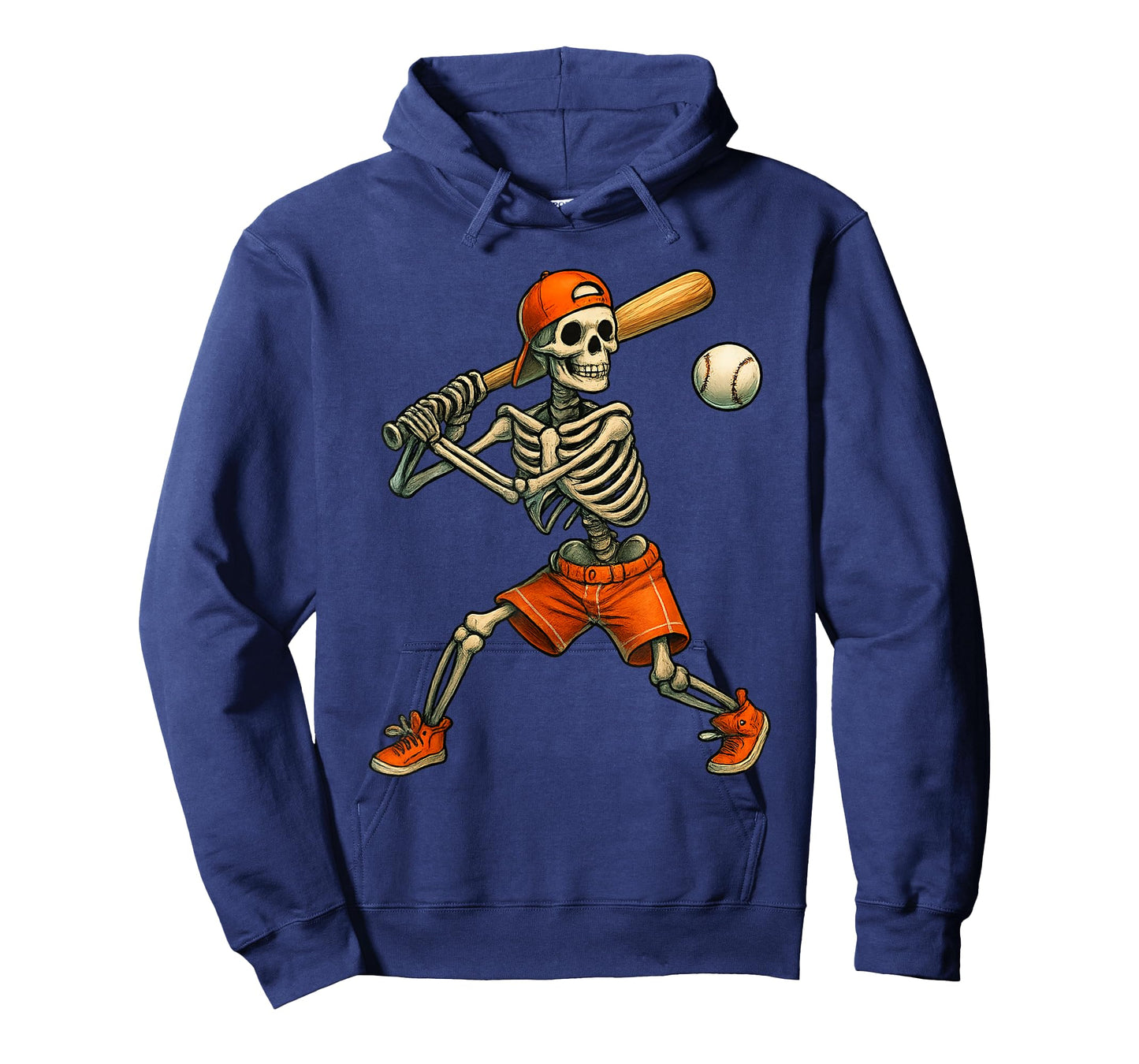 Funny Skeleton Batting Baseball Halloween Boys Men Kids T-Shirt