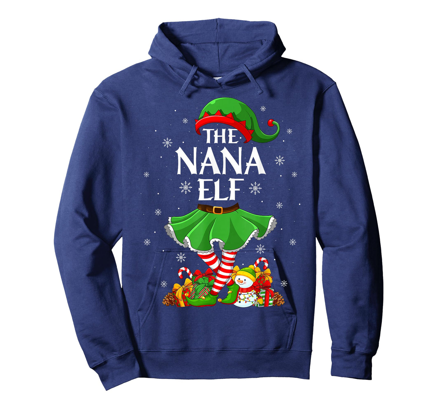 Nana Elf Christmas Family Elf Squad Xmas Girls Women T-Shirt