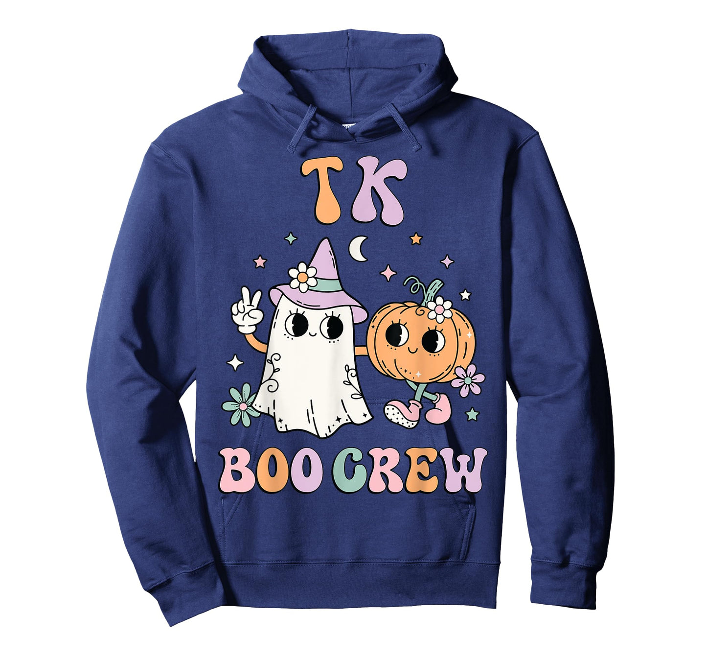 TK Boo Crew Retro Groovy Halloween Floral Ghost TK Teacher Men Women Kids T-Shirt