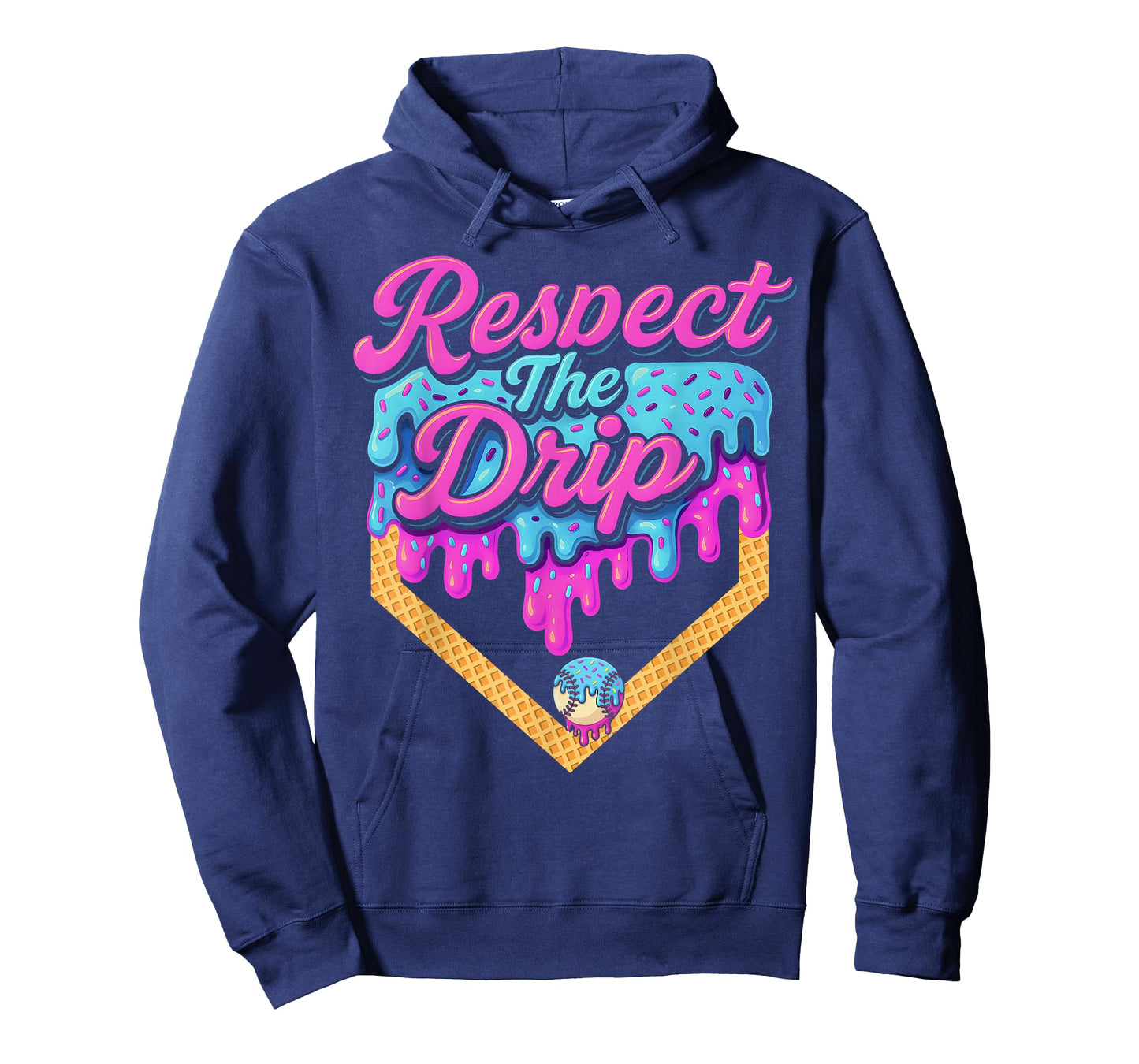 Baseball Drip Boys Home Plate Ice Cream Respect The Drip T-Shirt