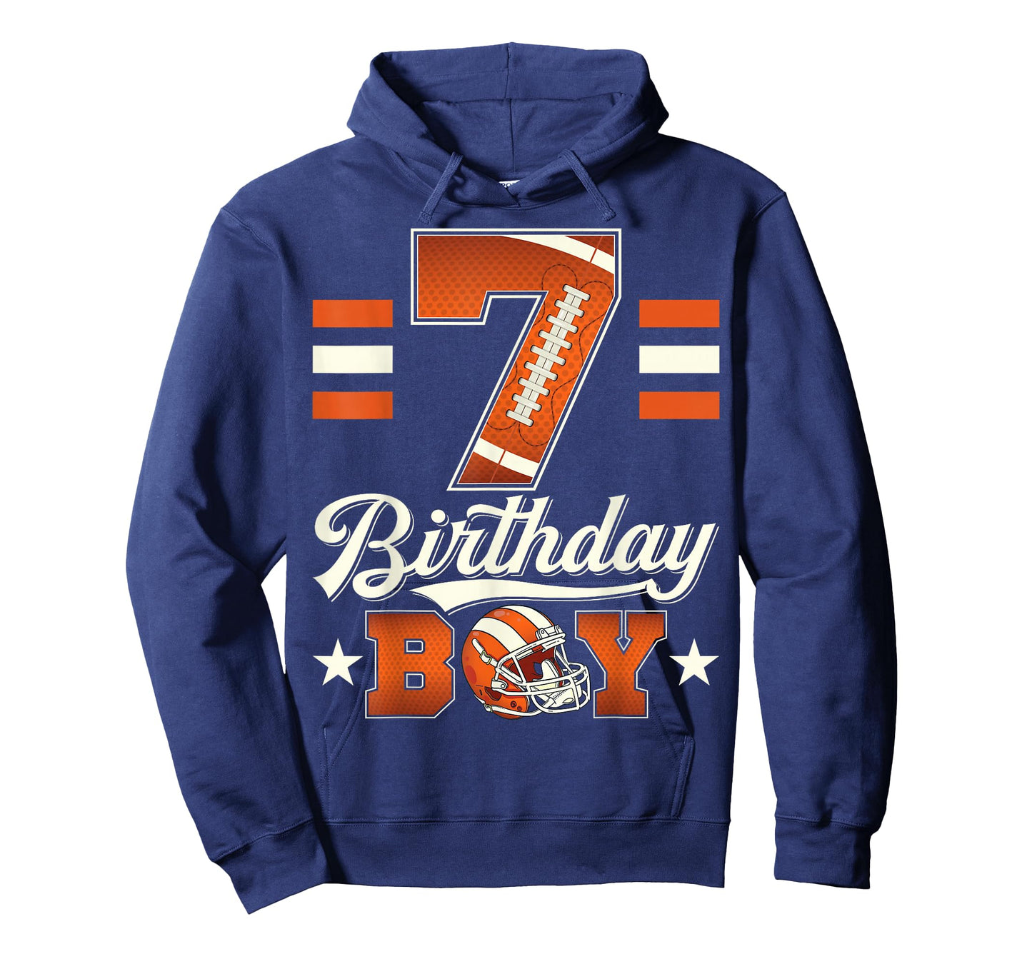 Seven 7th Birthday Boy Football 7 Year Old Sports Party T-Shirt