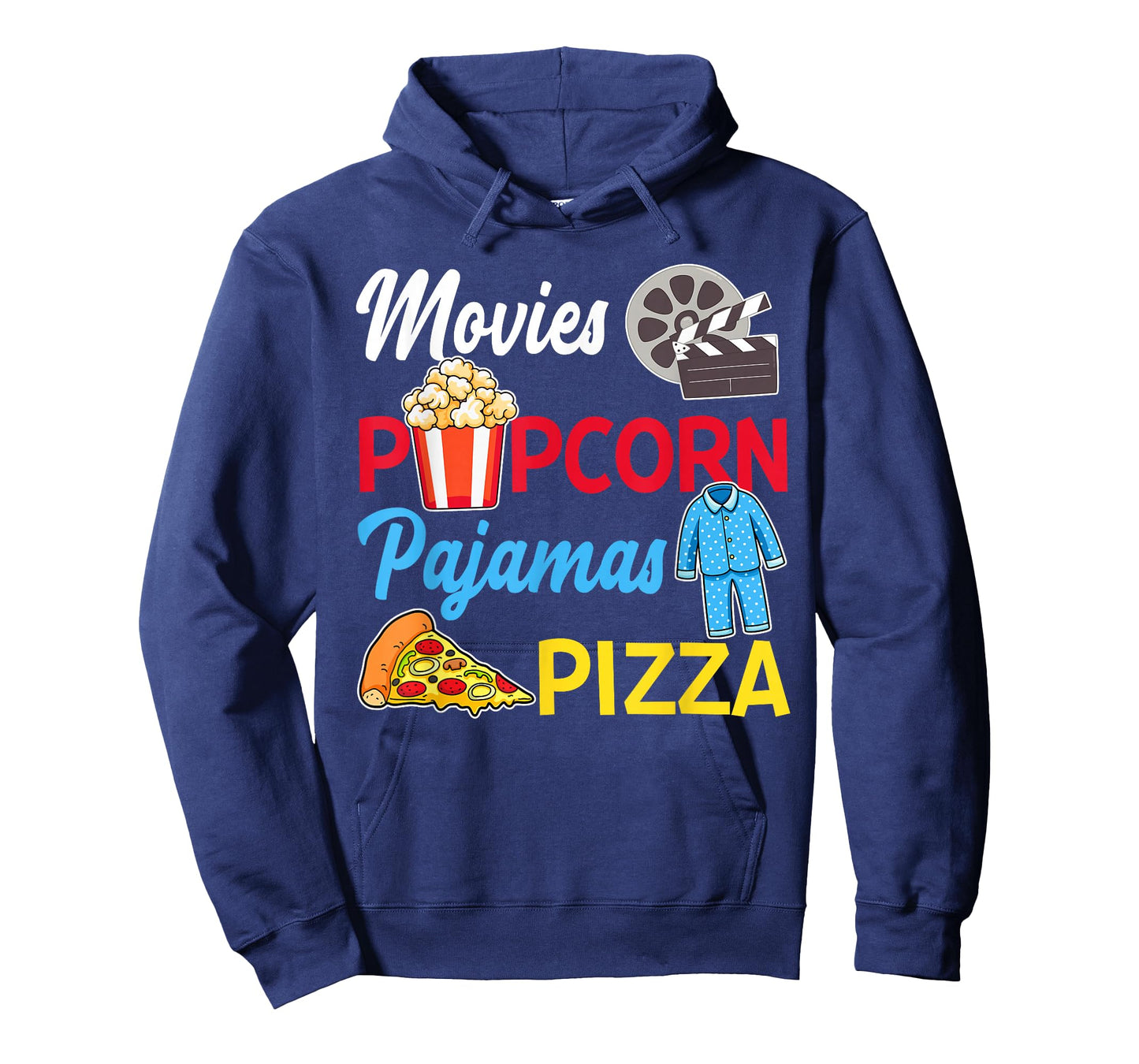 Movies Popcorn Pajamas Pizza Movie Night Party T-Shirt