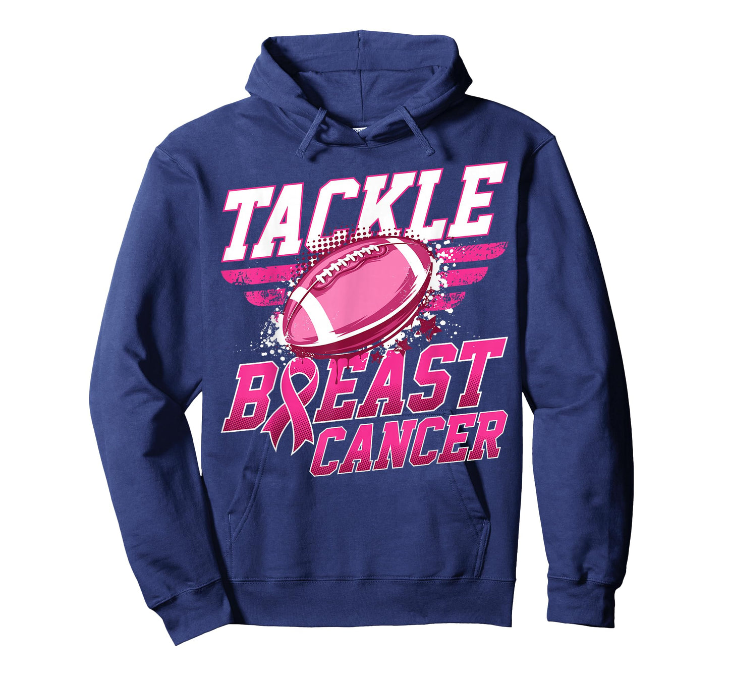 Tackle Breast Cancer Awareness Football Pink Ribbon Men Boys T-Shirt
